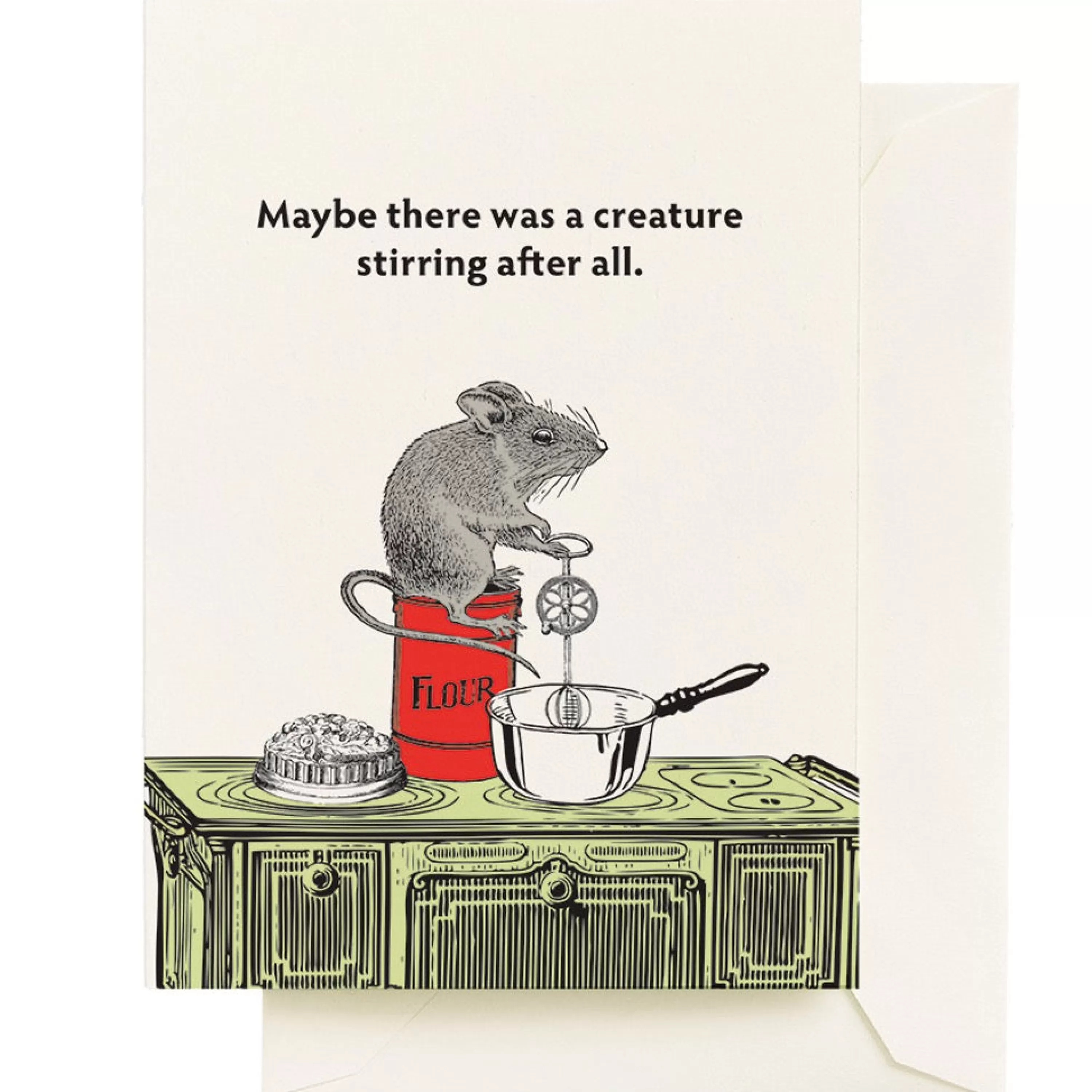 Seltzer Goods Mouse Stirring Holiday Card