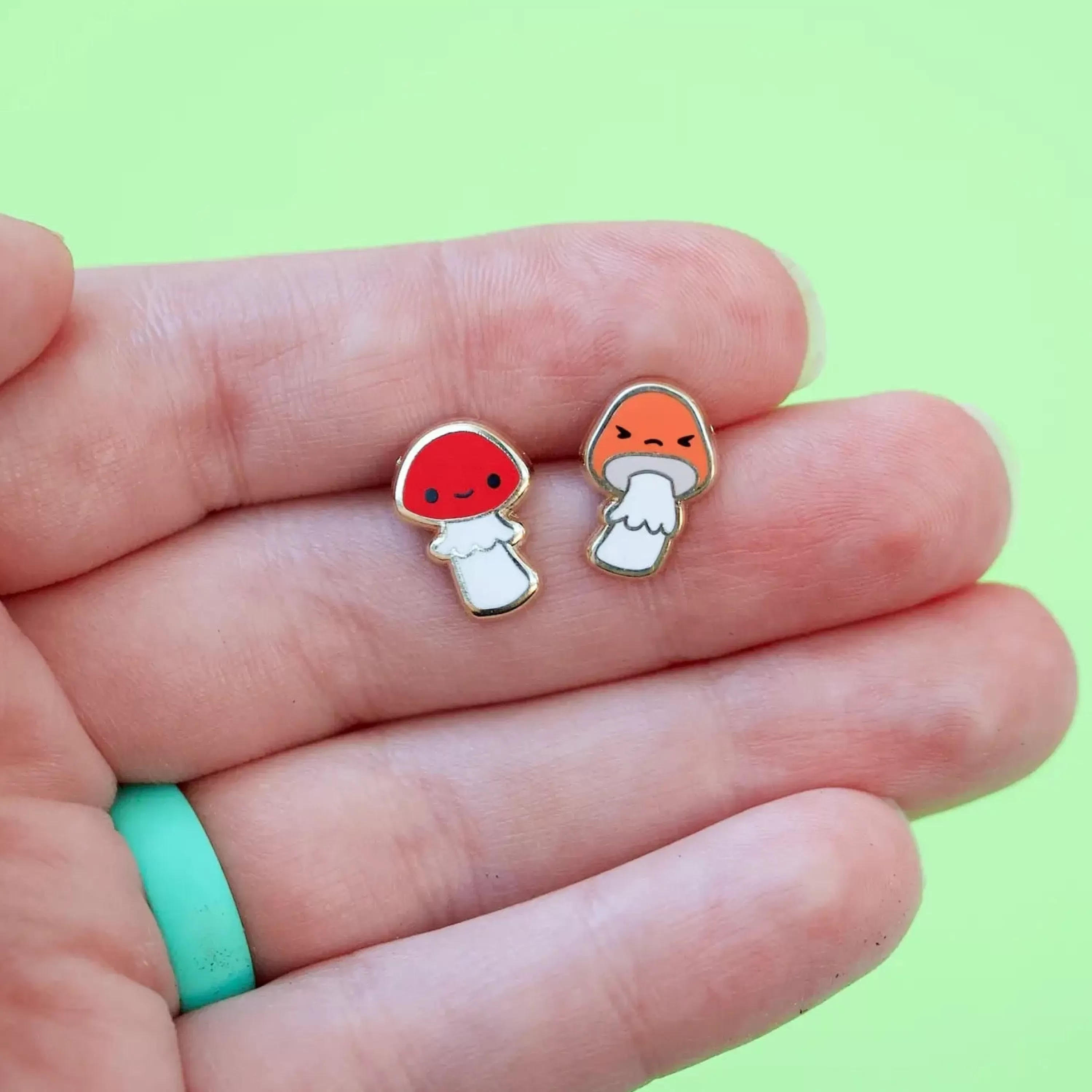 Outlet LuxCups Creative Mushroom Friend Earrings