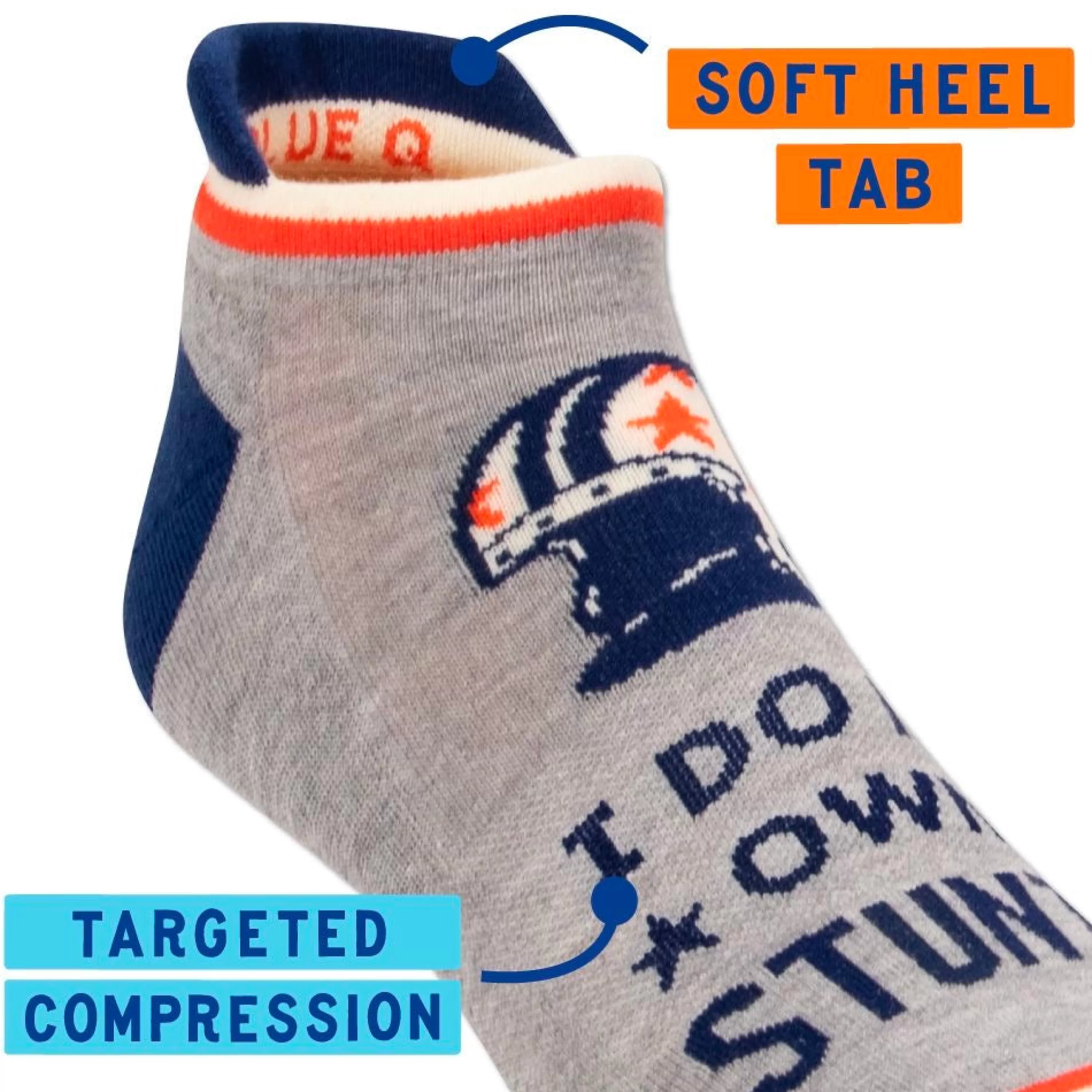 Sale Blue Q My Own Stunts Sneaker Socks