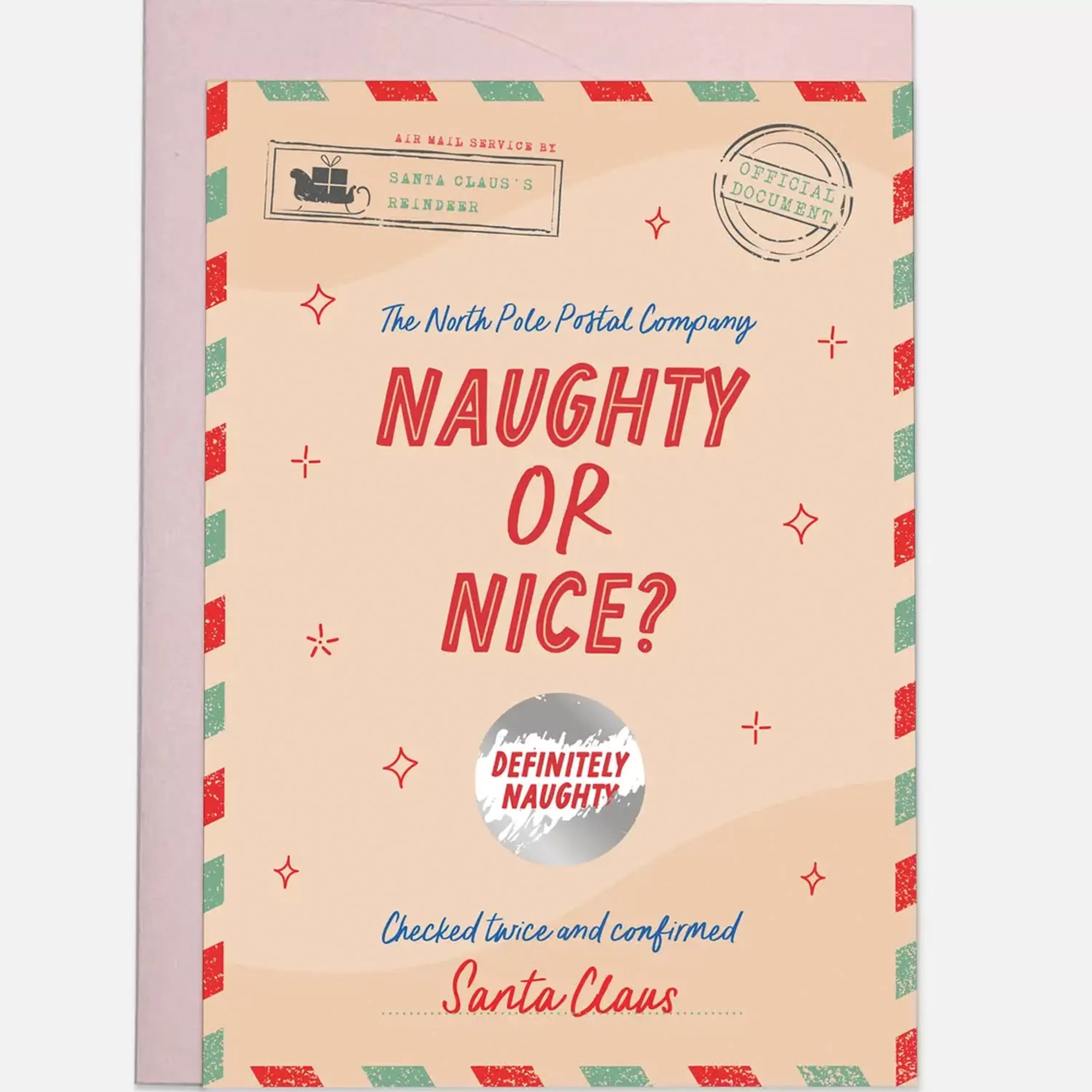 Kaart Blanche Naughty Scratch Off Christmas Card