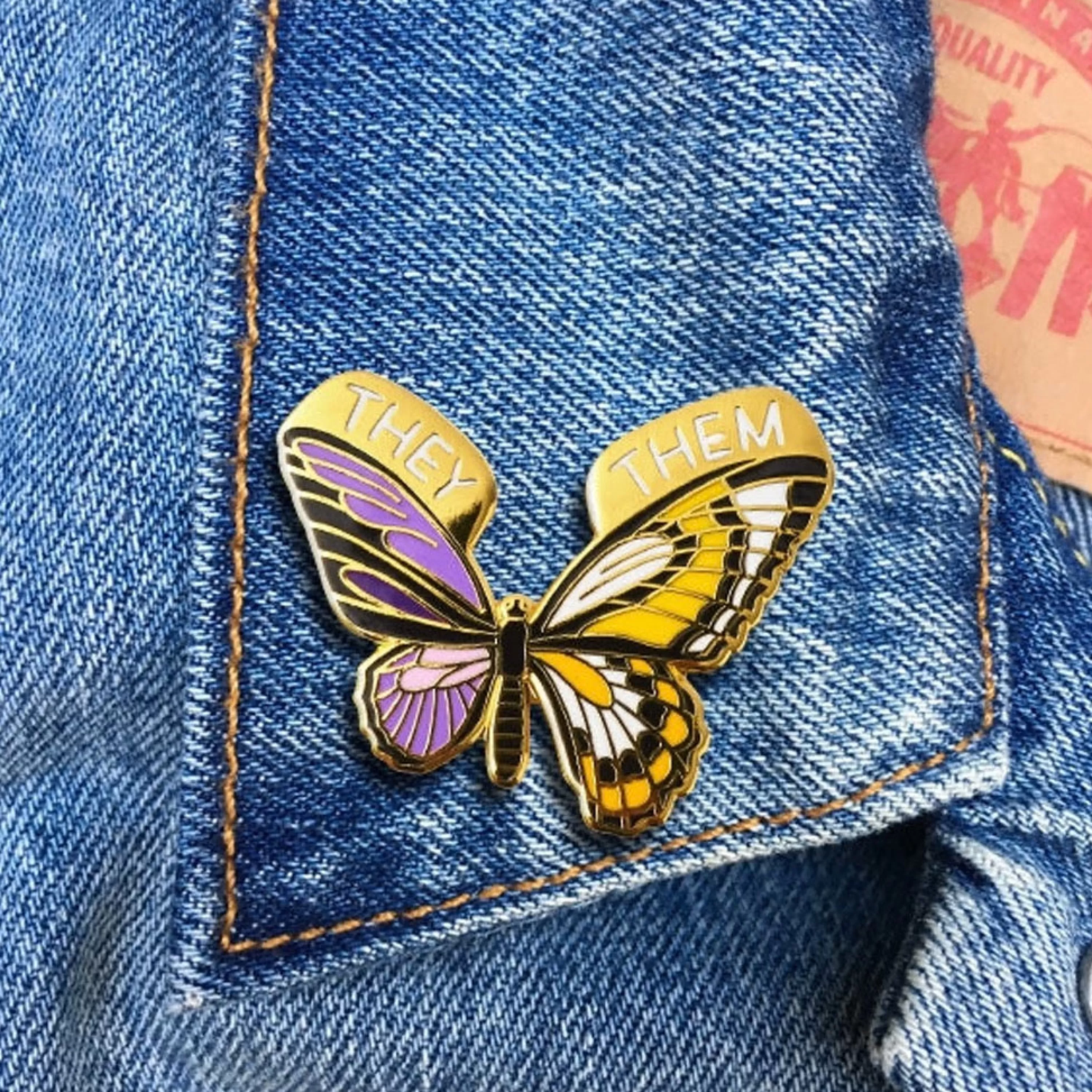 Flash Sale The Found Non-Binary Butterfly Enamel Pin