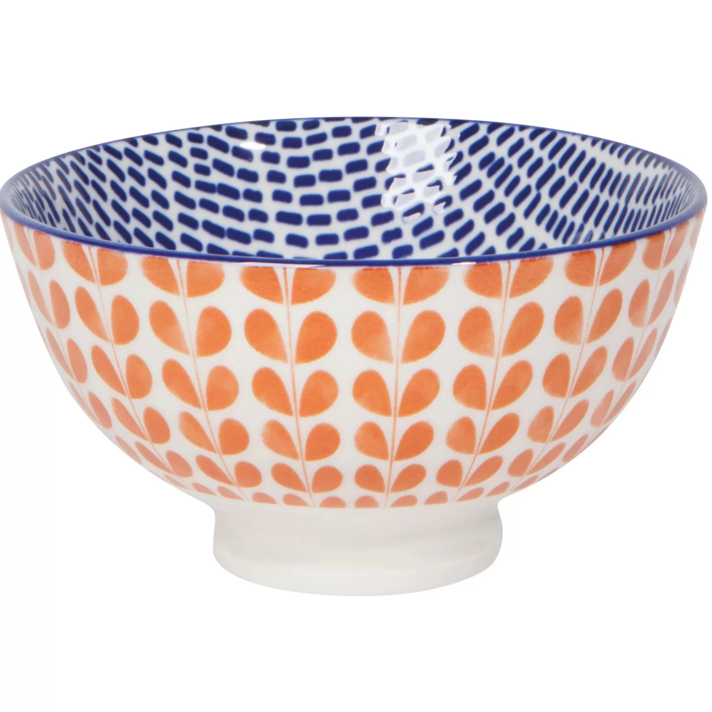 Cheap Danica Orange Blue Blossom Stamped Bowl 4 Inch