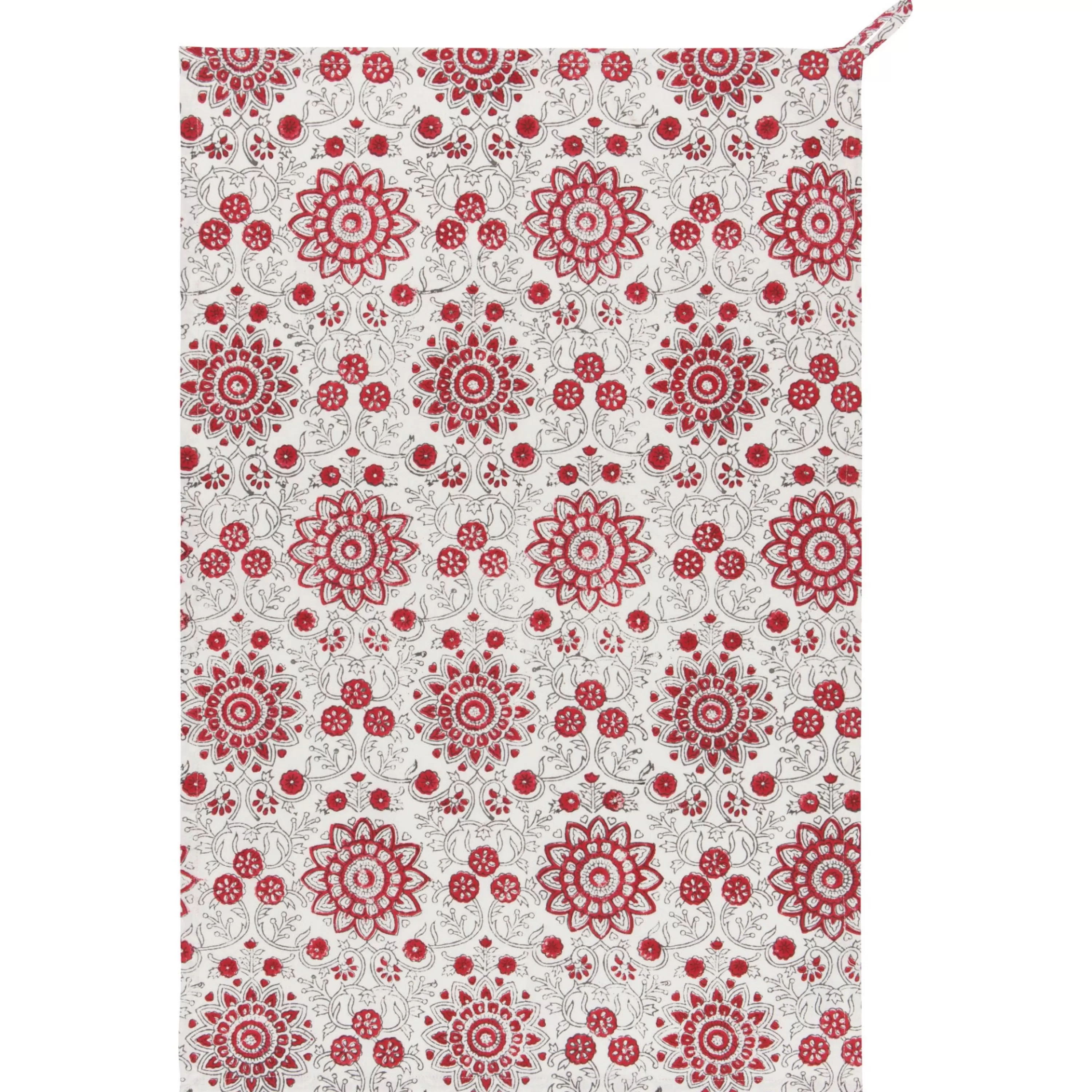 Best Sale Danica Passionflower Block Print Tea Towel