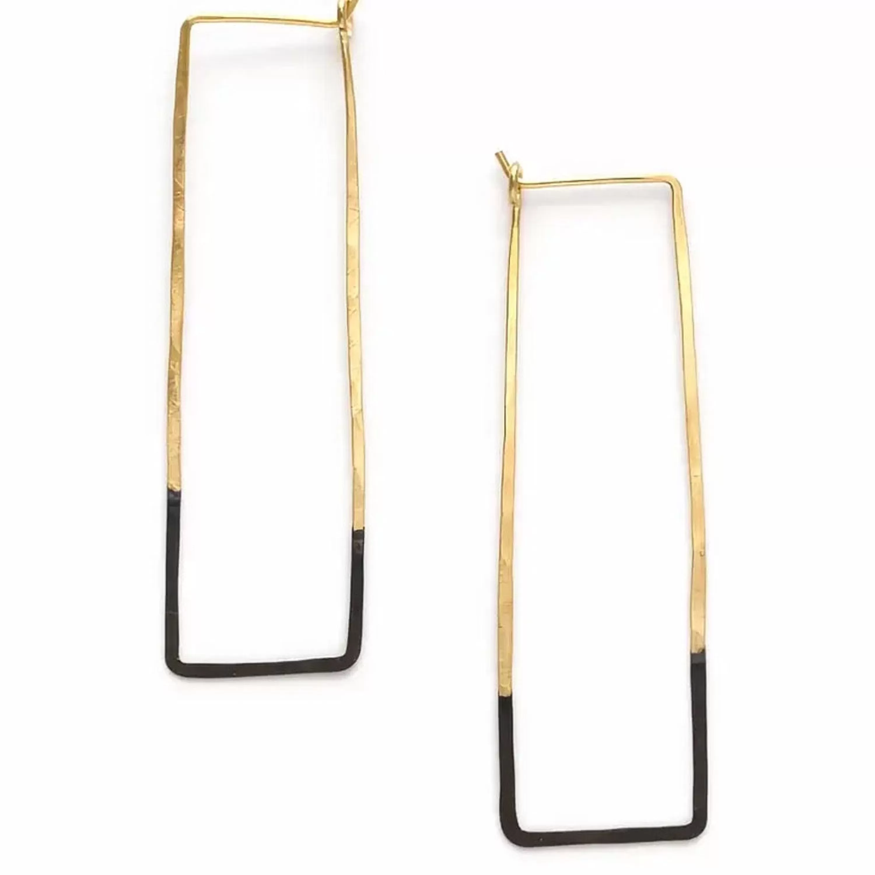 Online Mind's Eye Design Patina Dipped Rectangle Hoops