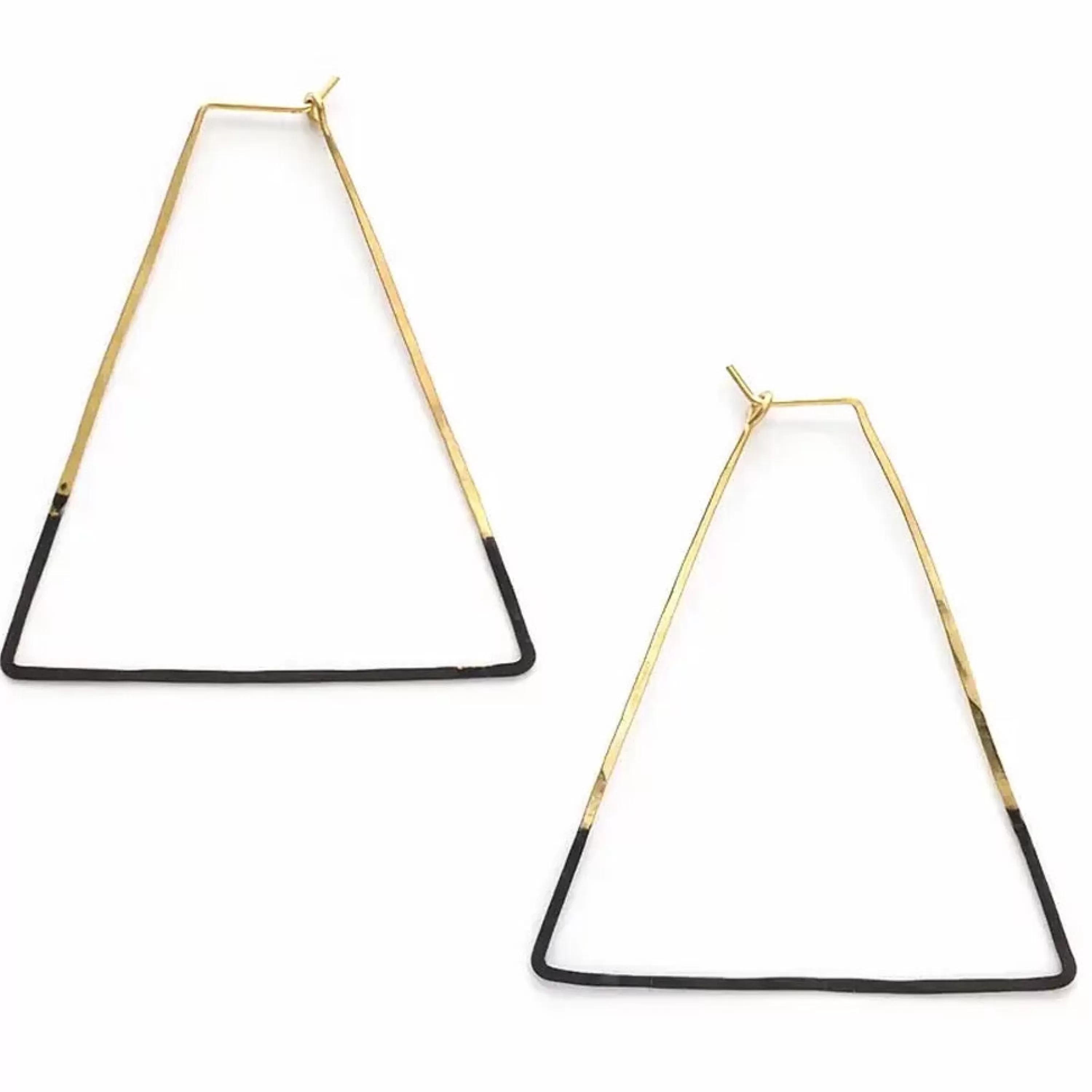 Best Mind's Eye Design Patina Dipped Triangle Hoops