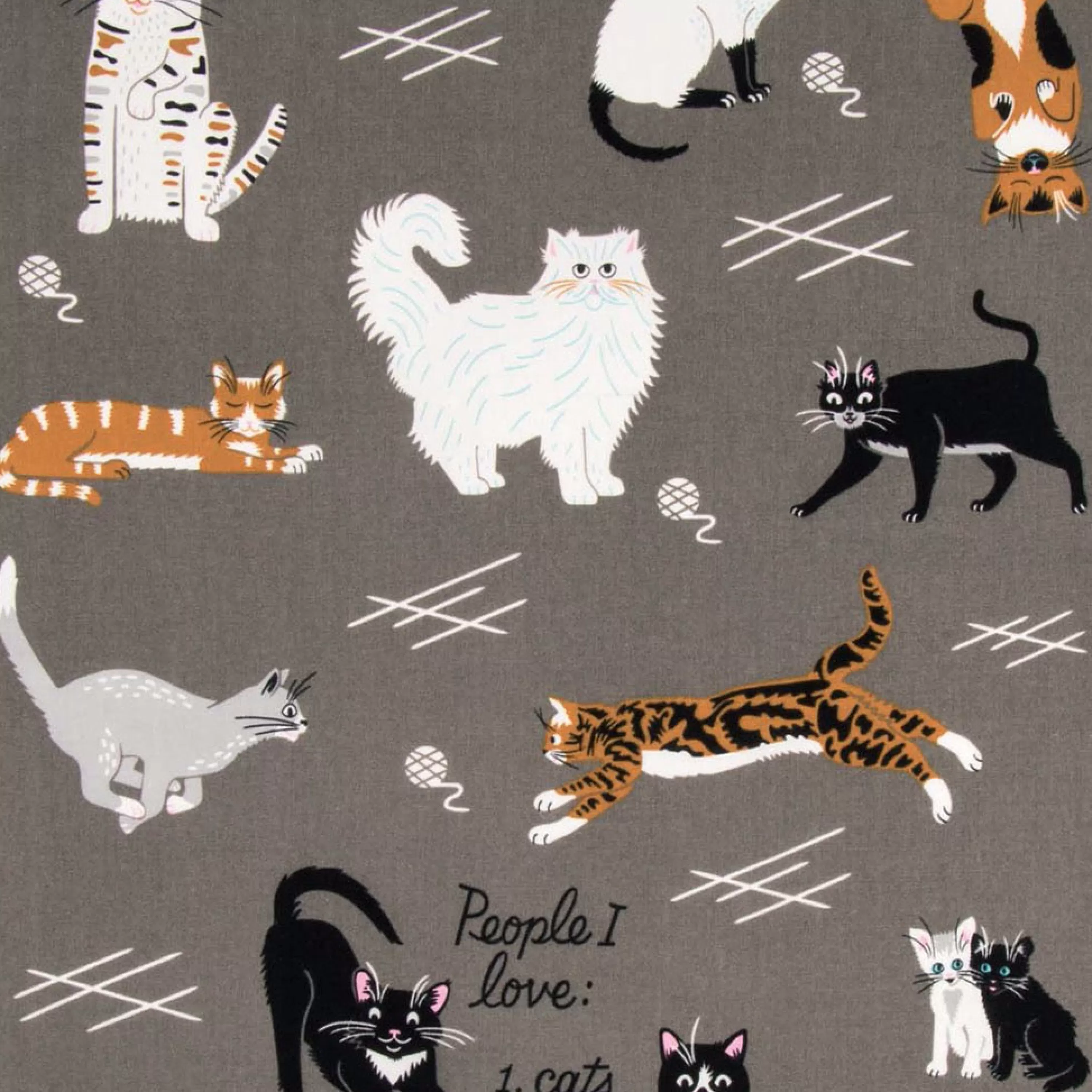 Outlet Blue Q People I Love: Cats Dish Towel