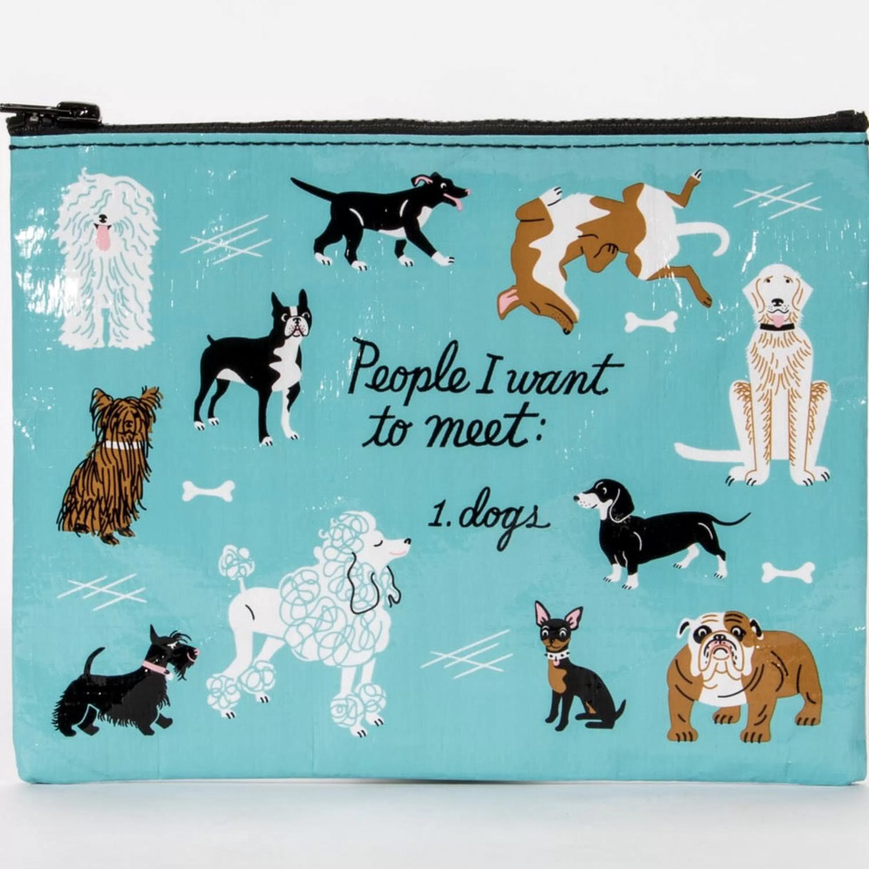 Fashion Blue Q People To Meet Dogs Zipper Pouch