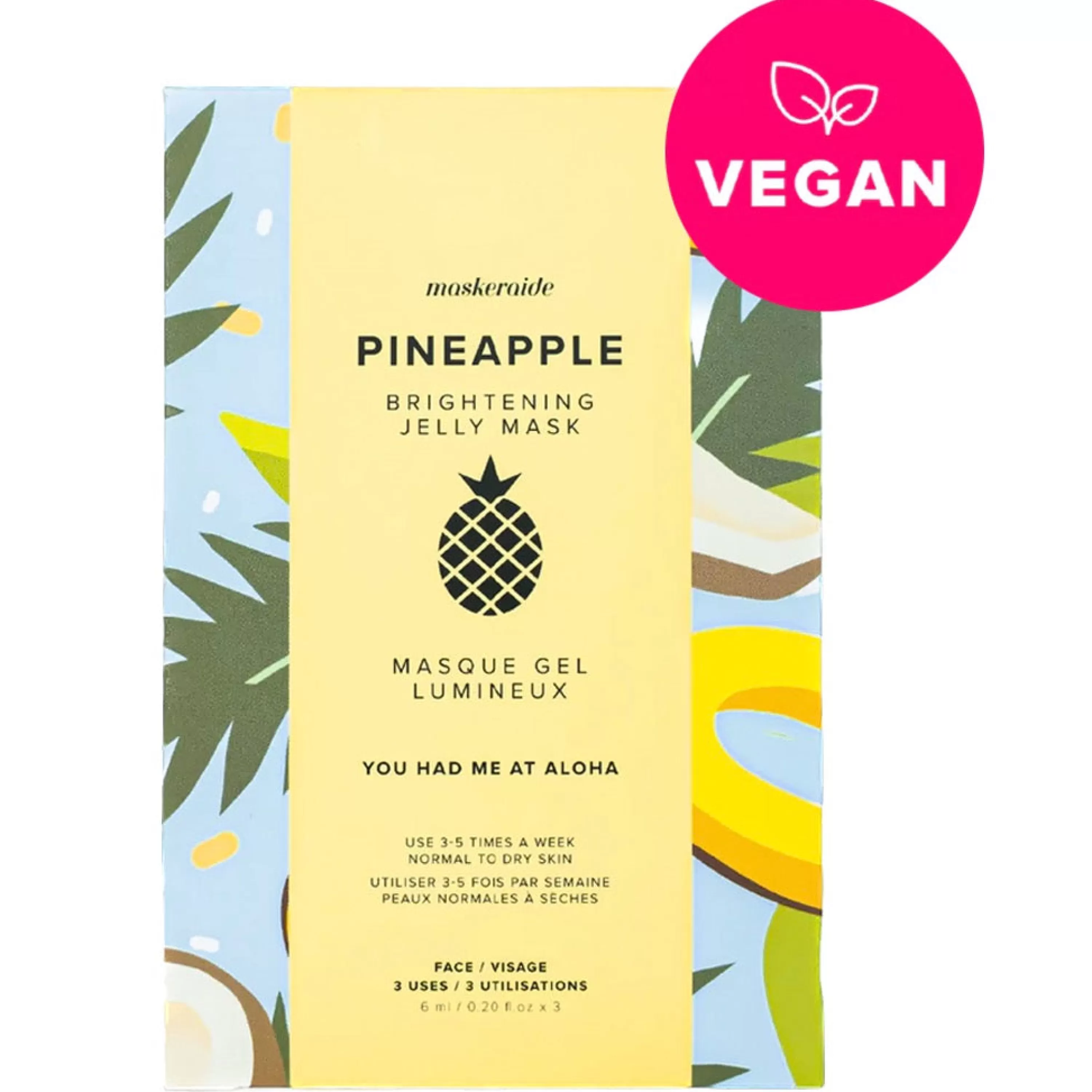 Flash Sale Maskeraide Pineapple Brightening Mask Travel Size