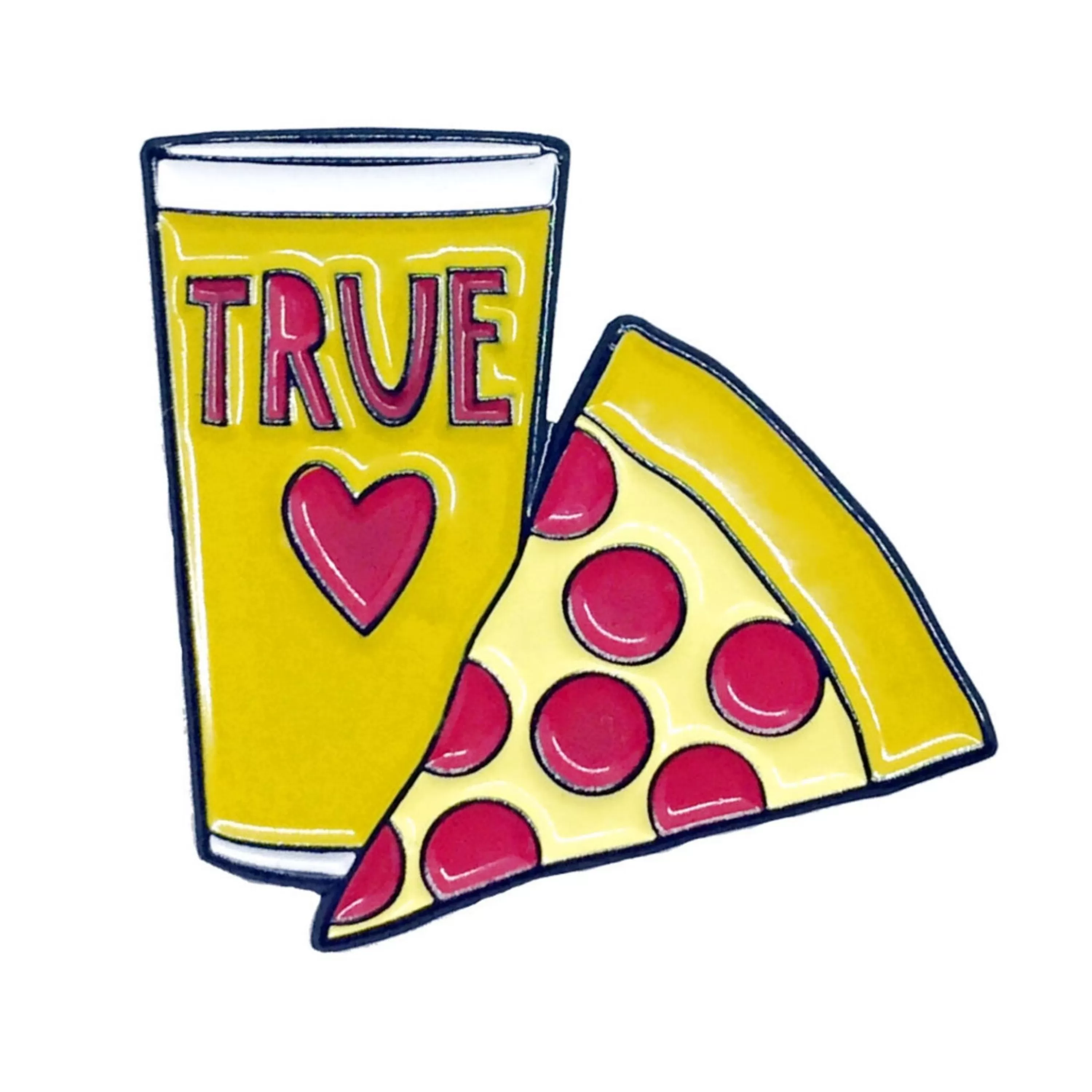 Best Sale Near Modern Disaster Pizza & Beer True Love Enamel Pin