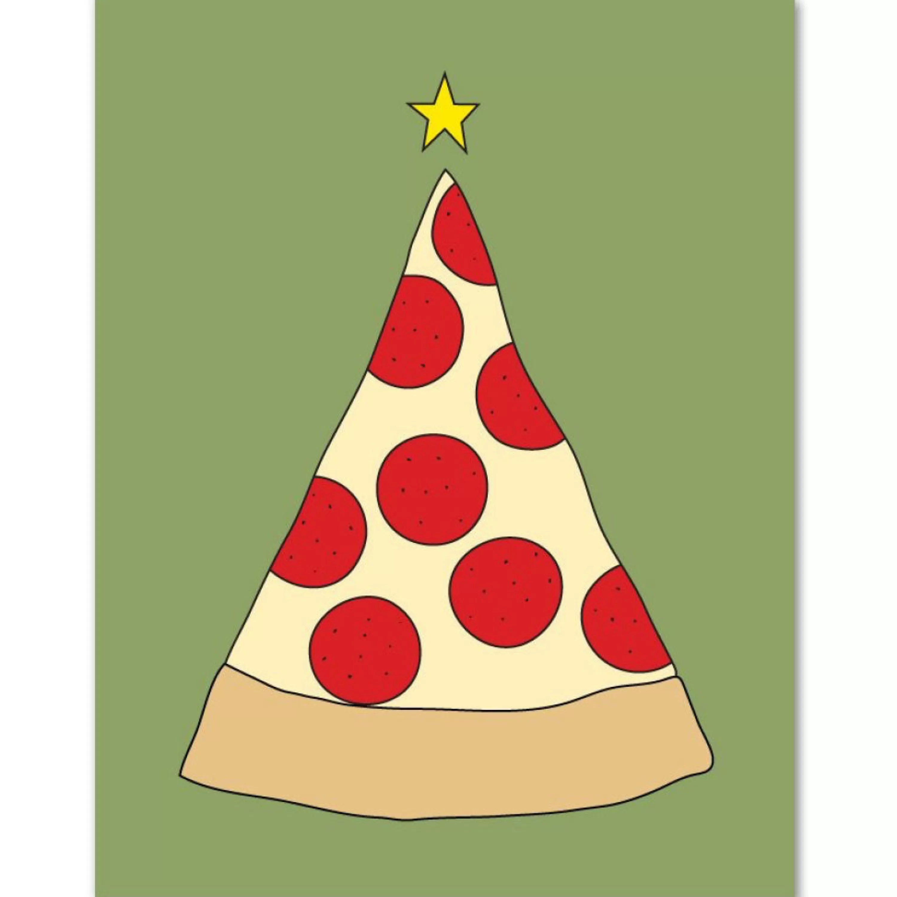 Near Modern Disaster Pizza Christmas Tree Card