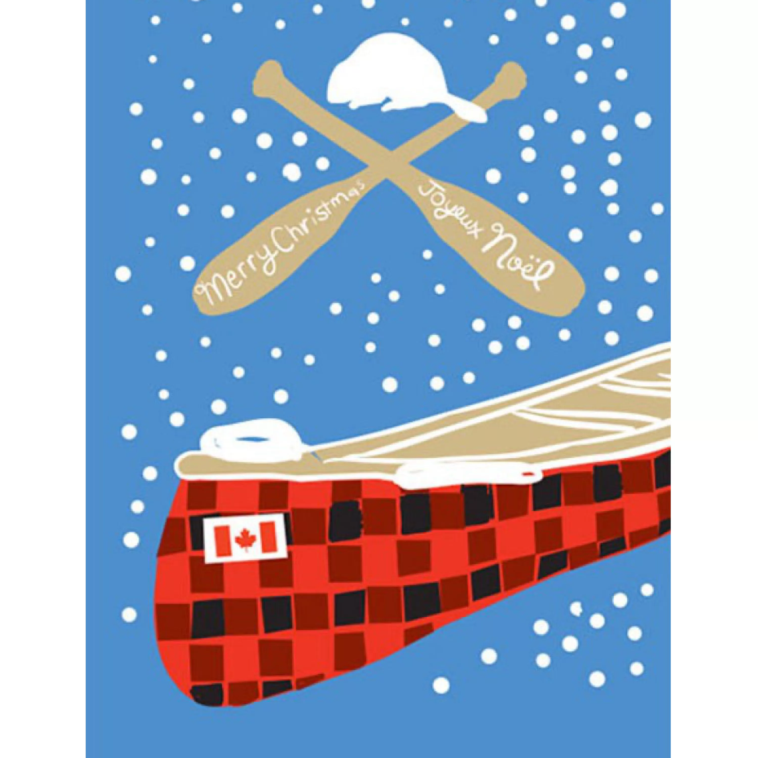 Wendy Tancock Plaid Canoe Christmas Card