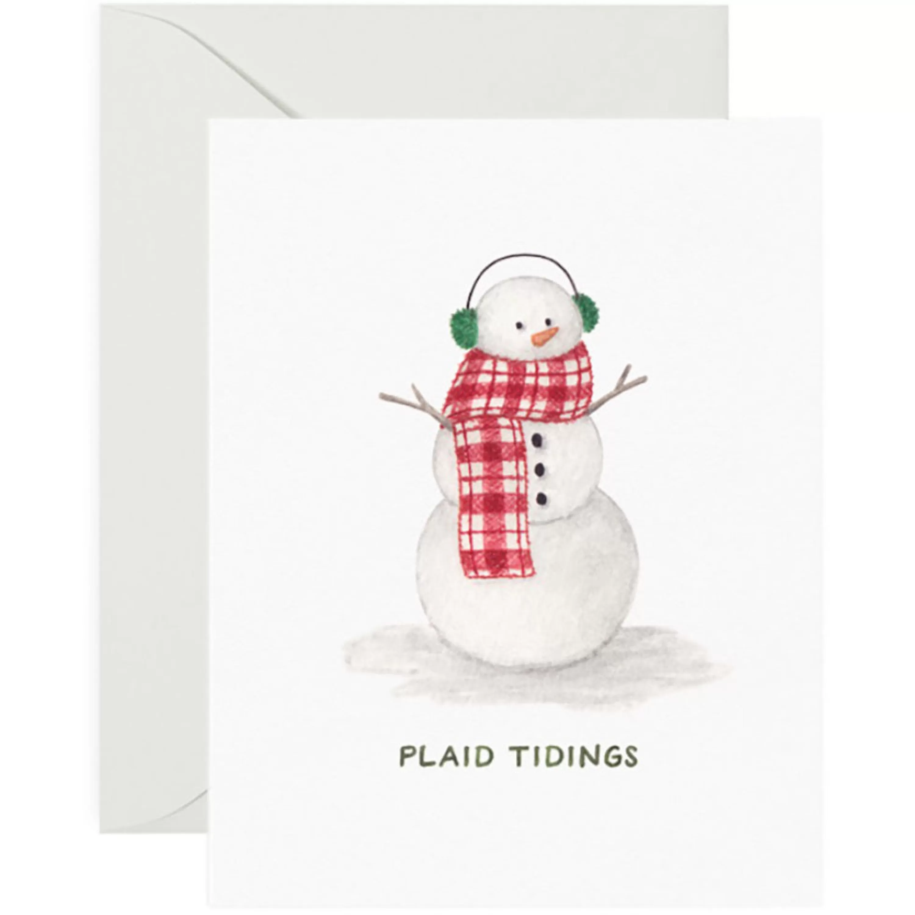 Amy Zhang Creative Plaid Tidings Snowman Holiday Card