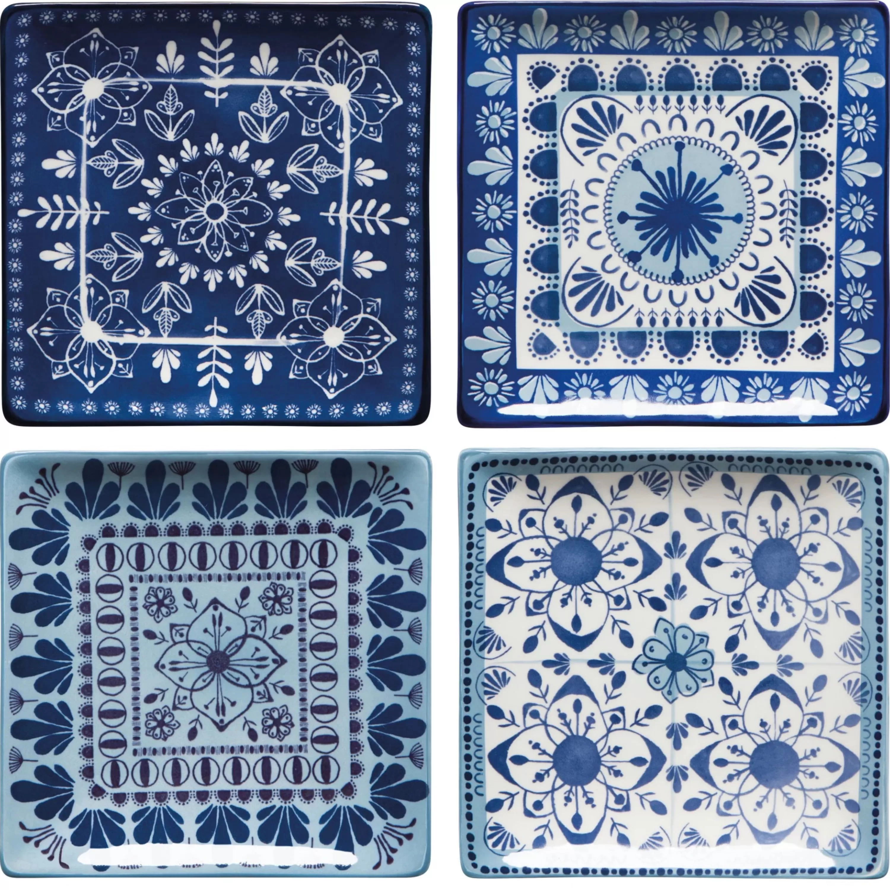 New Danica Porto Stamped Plates Set Of 4