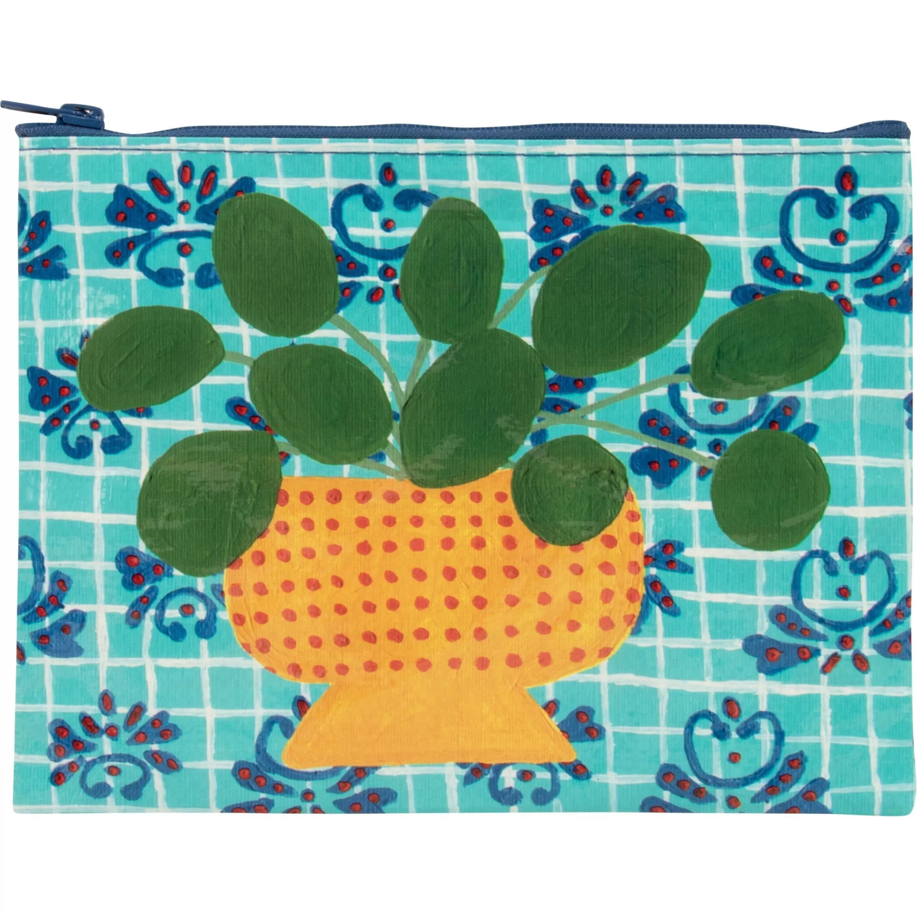 Hot Blue Q Pretty Plant Zipper Pouch