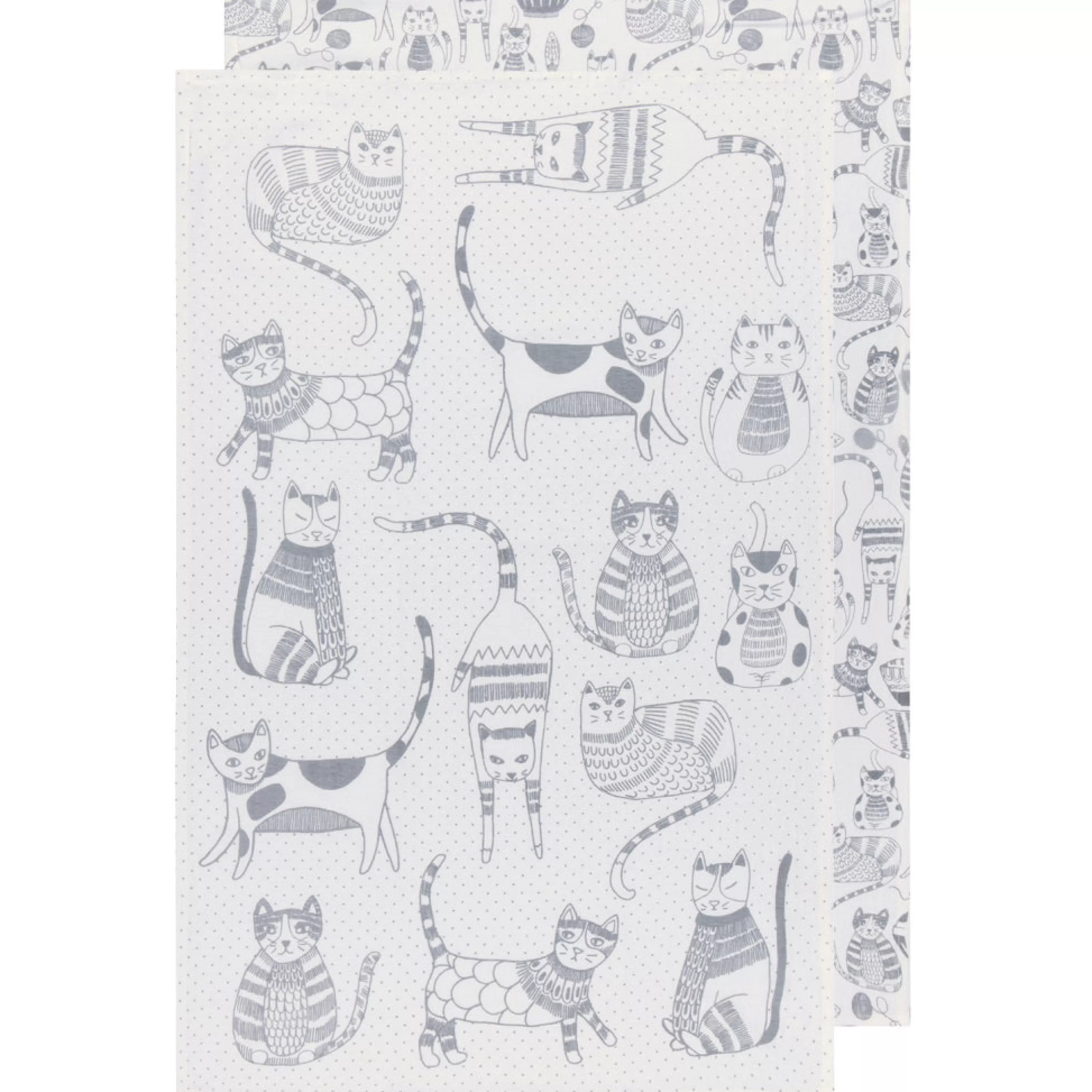 Sale Danica Purr Party London Grey Floursack Tea Towels Set Of 2