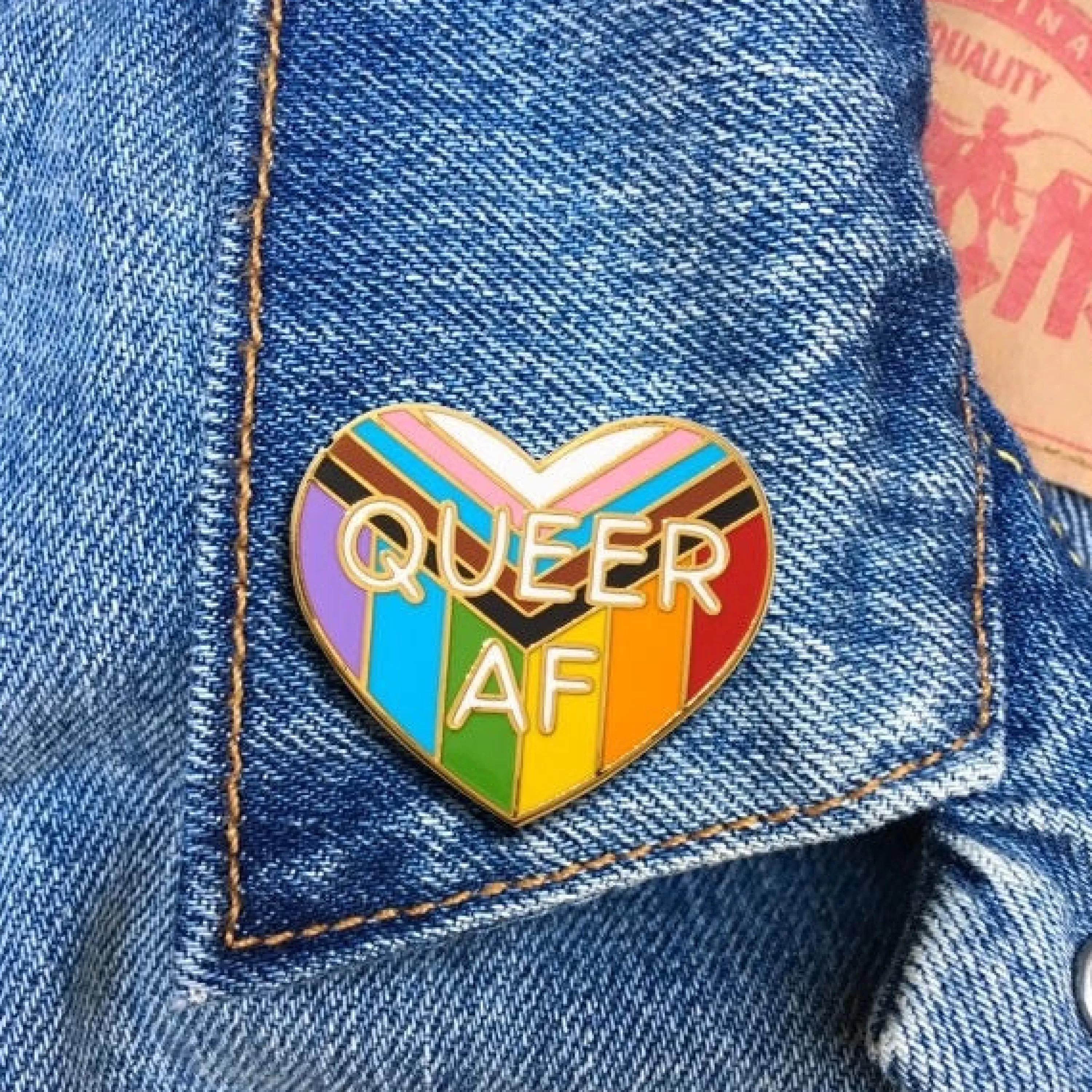 Sale The Found Queer Af Heart Enamel Pin