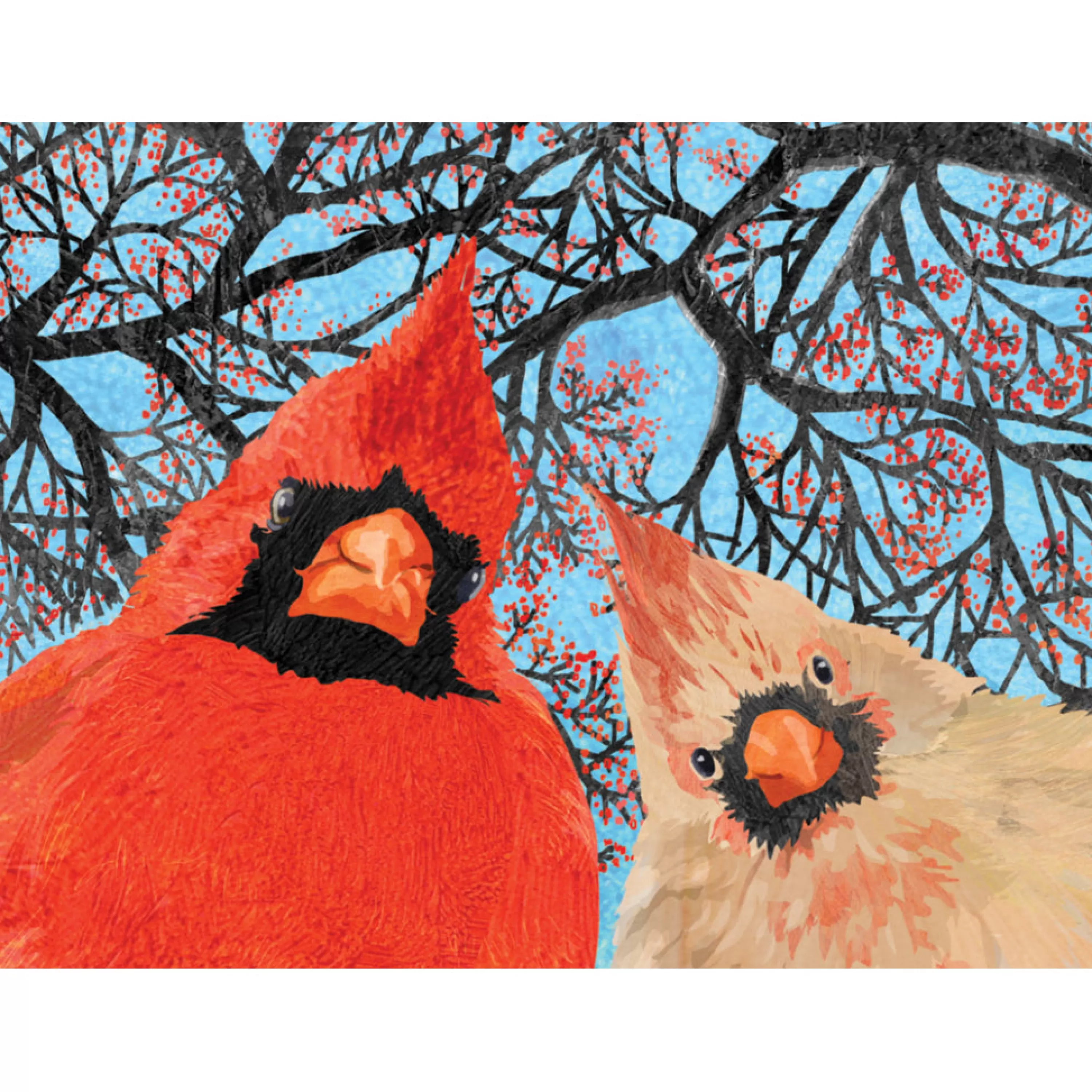 Allport Editions Quirky Cardinals Holiday Card