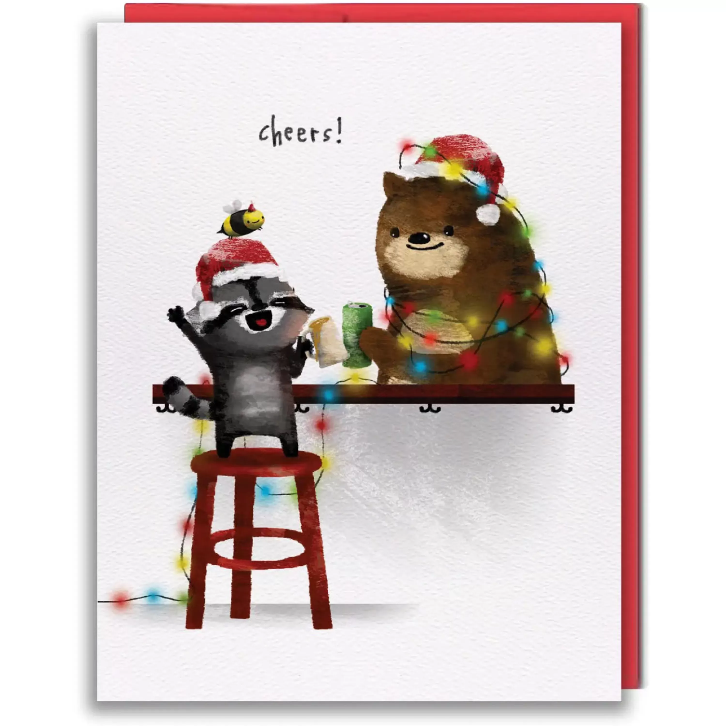 Studio Vcky Raccoon & Bear Holiday Cheers Card