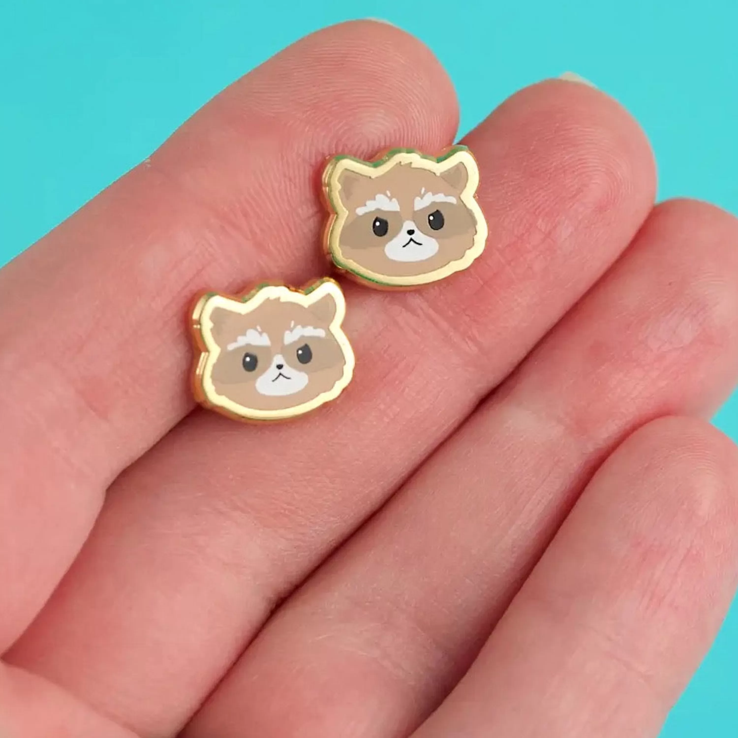 Outlet LuxCups Creative Raccoon Earrings