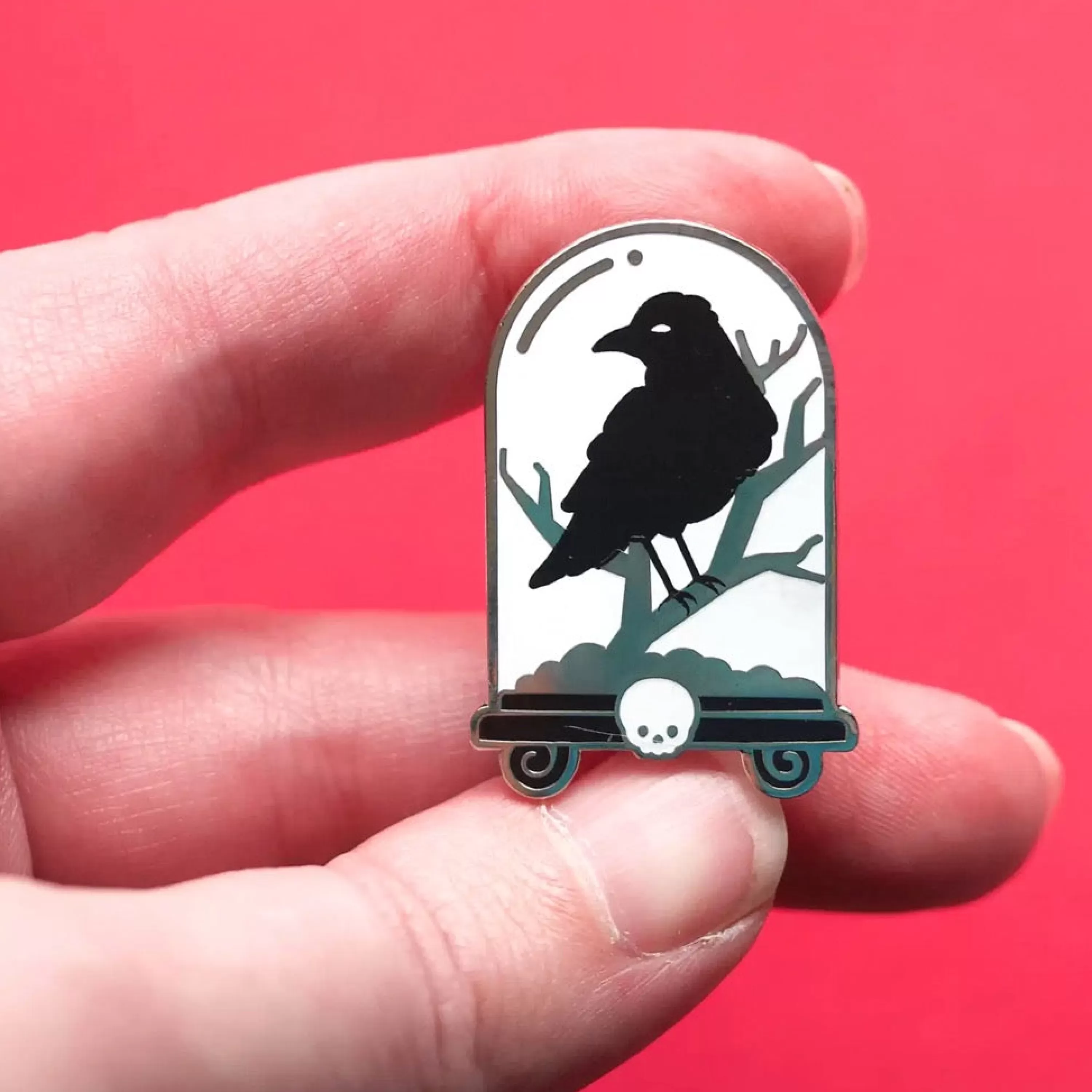 Best LuxCups Creative Raven Cloche Pin