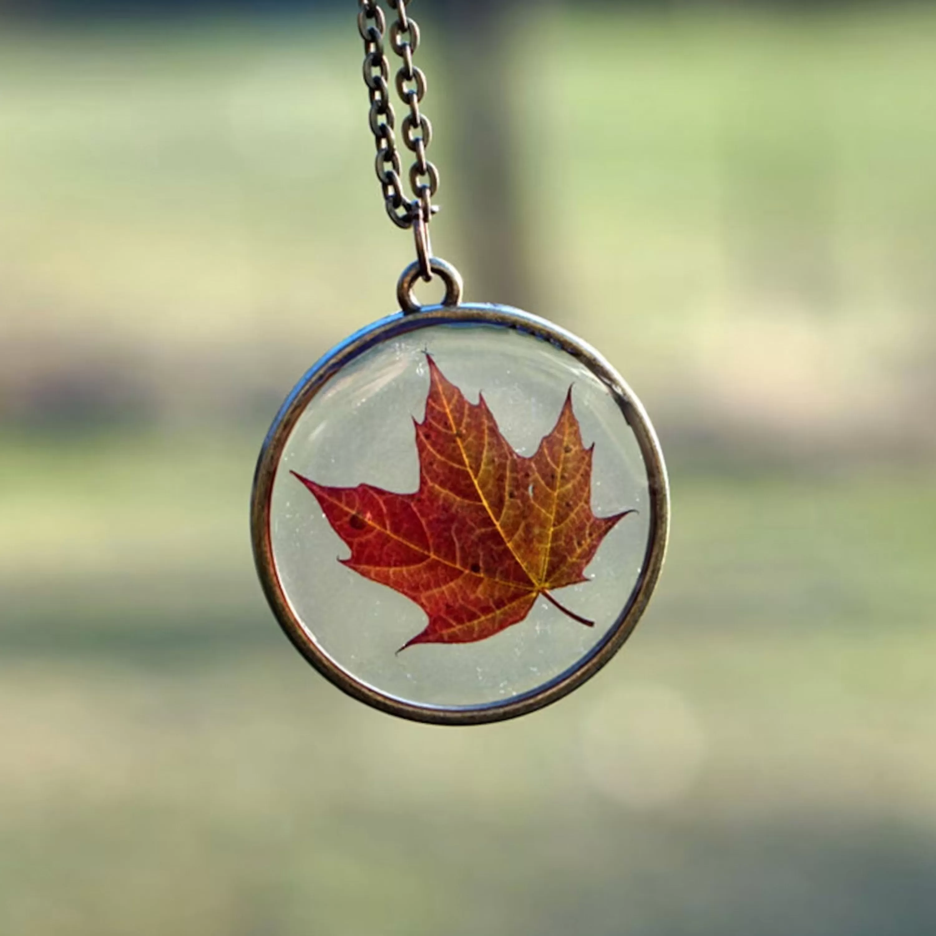 Online The Pretty Pickle Red Maple Leaf Necklace