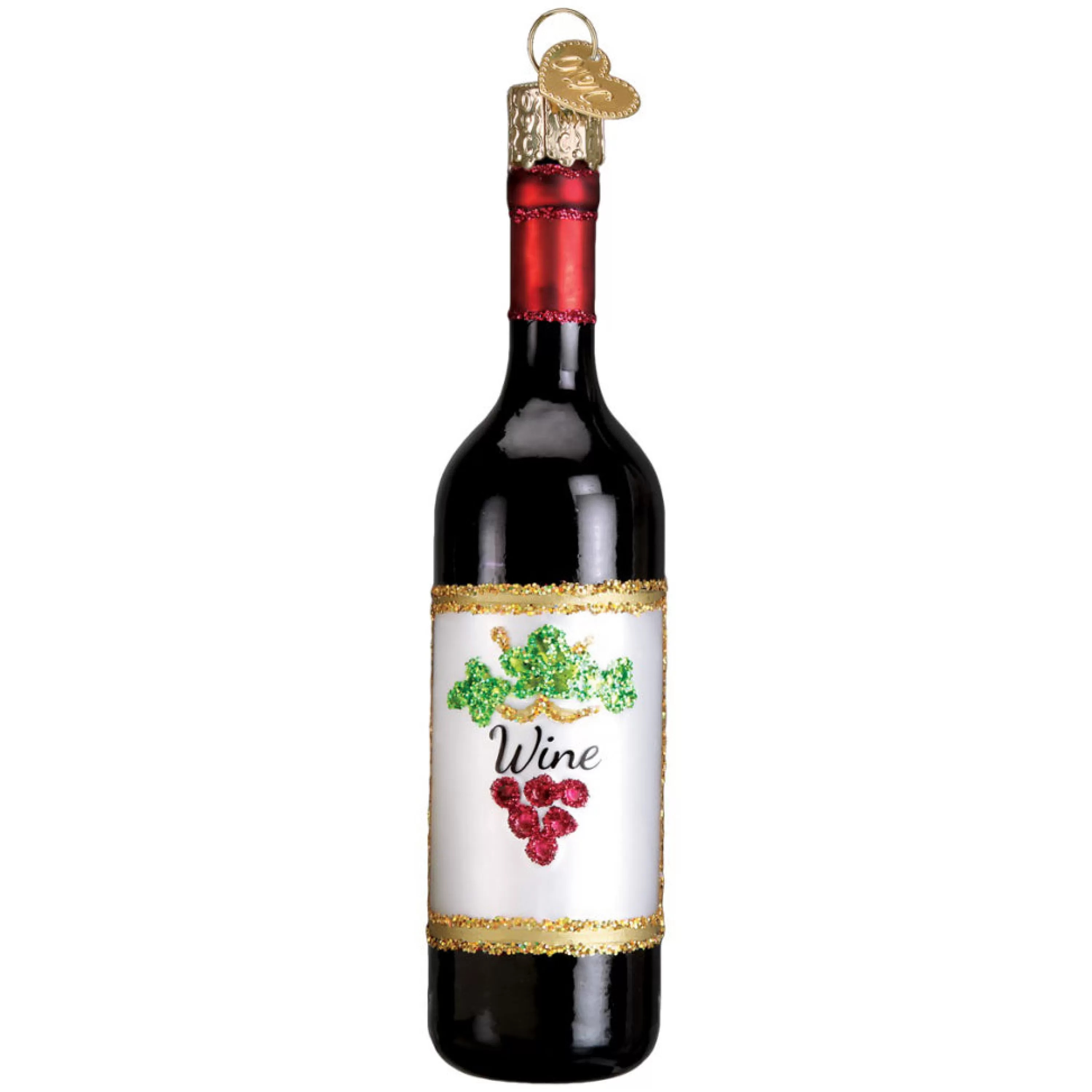 Old World Christmas Red Wine Bottle Ornament