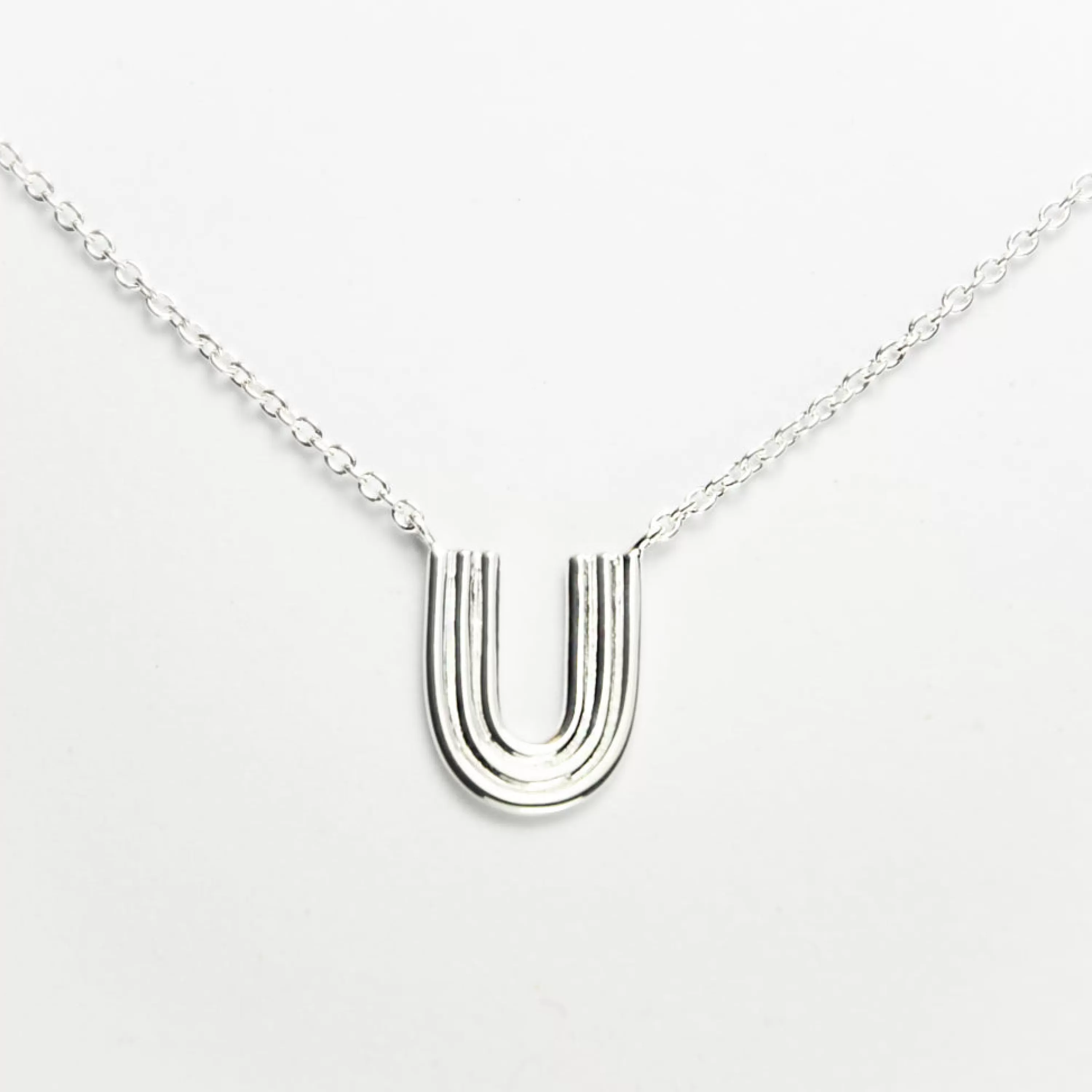 Clearance Tashi Ridged Arc Necklace Sterling Silver