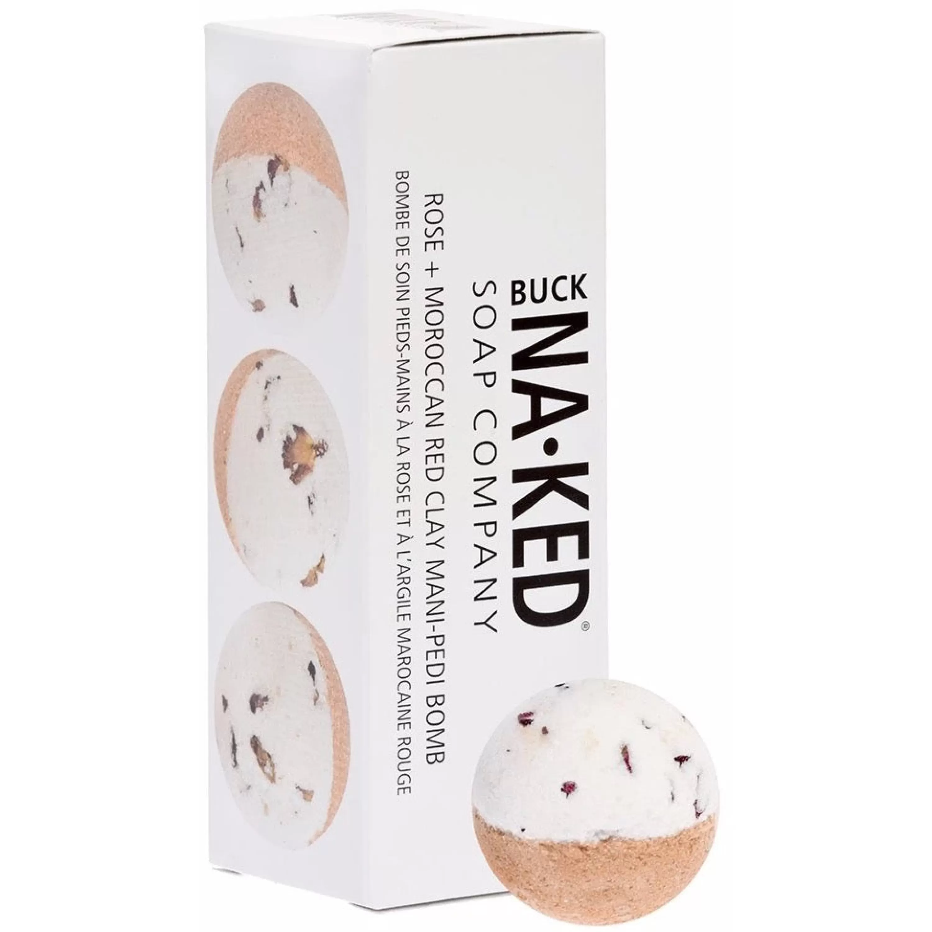 Fashion Buck Naked Soap Company Rose & Moroccan Red Clay Mani/Pedi Bombs