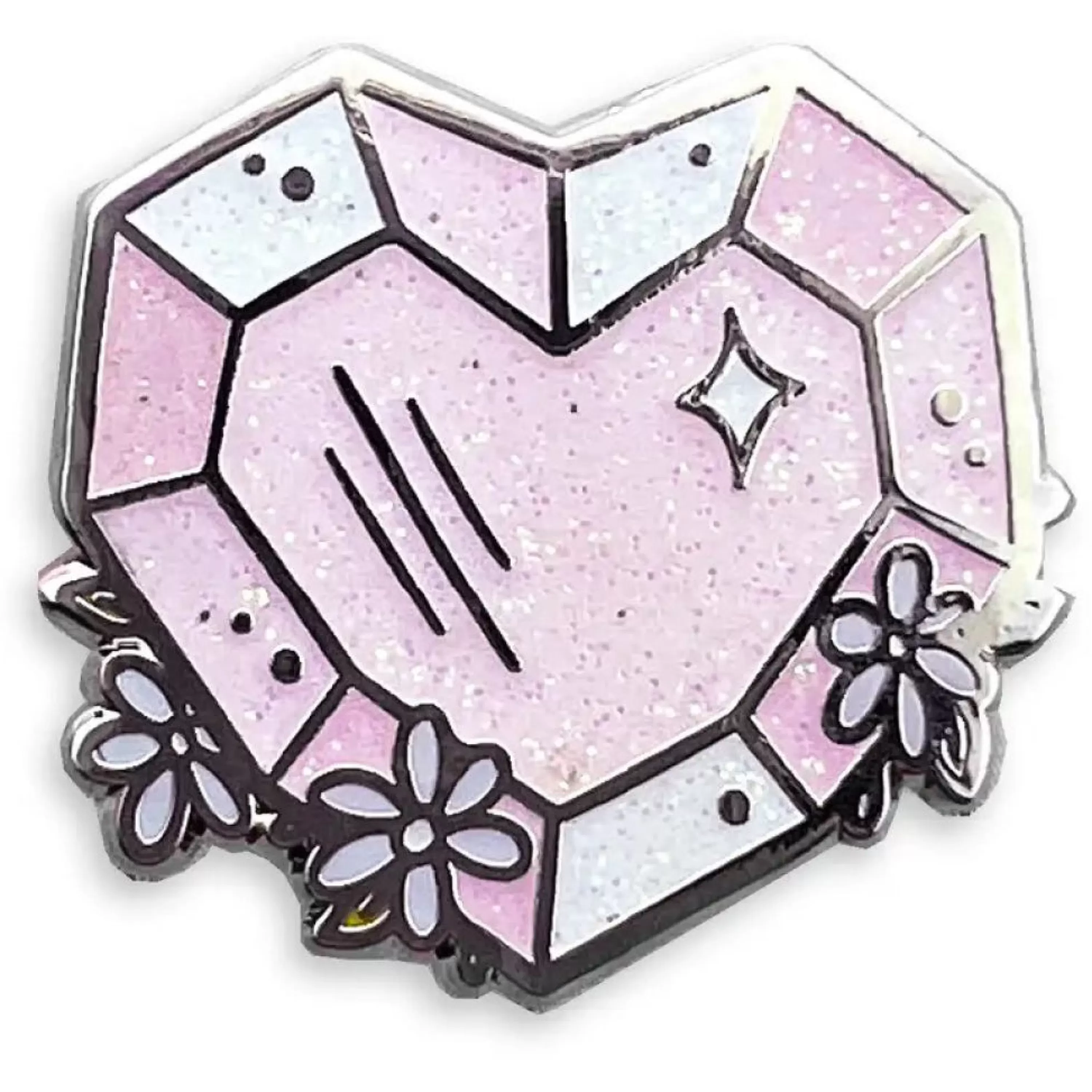 Fashion Band of Weirdos Rose Quartz Crystal Enamel Pin