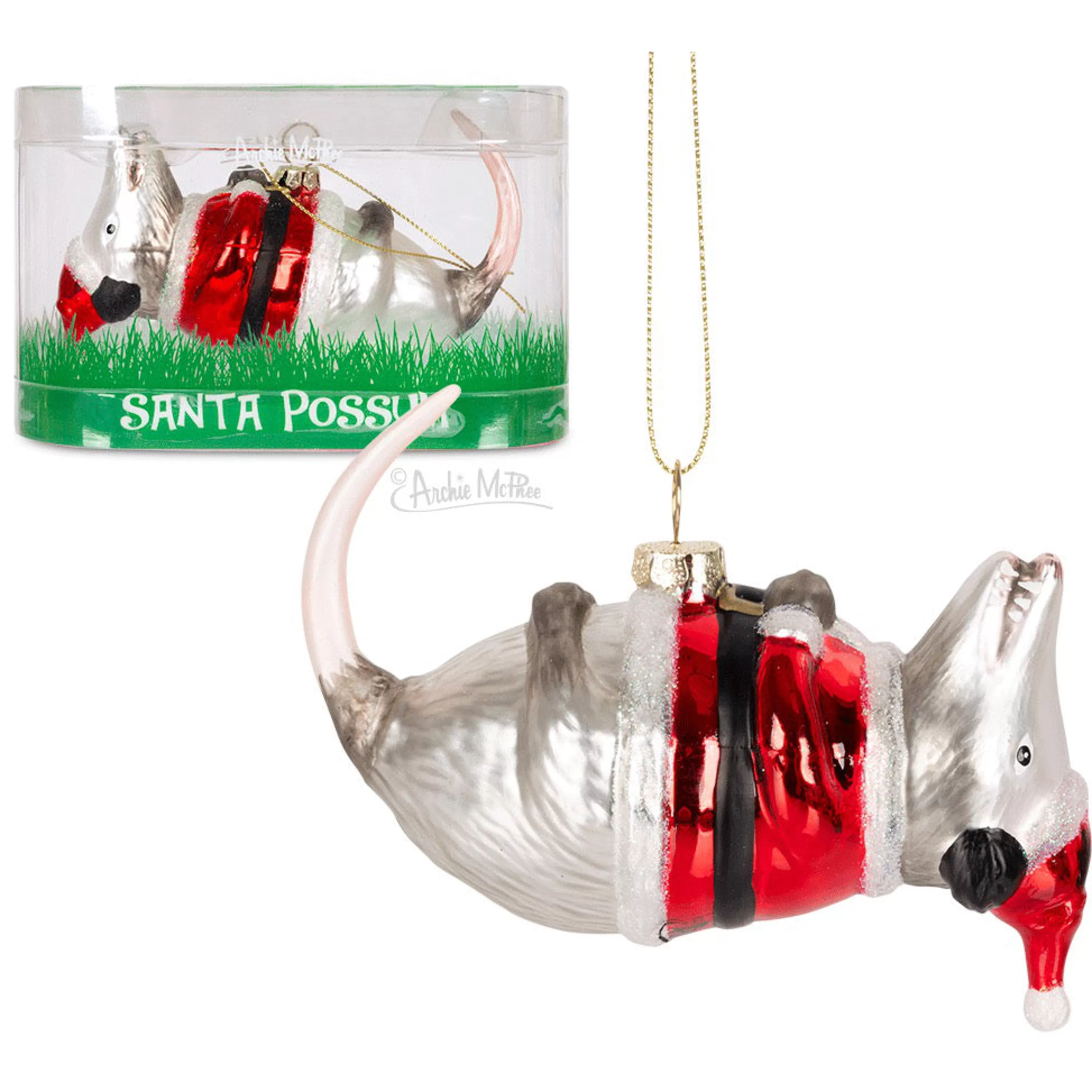 Archie McPhee Santa Possum Ornament