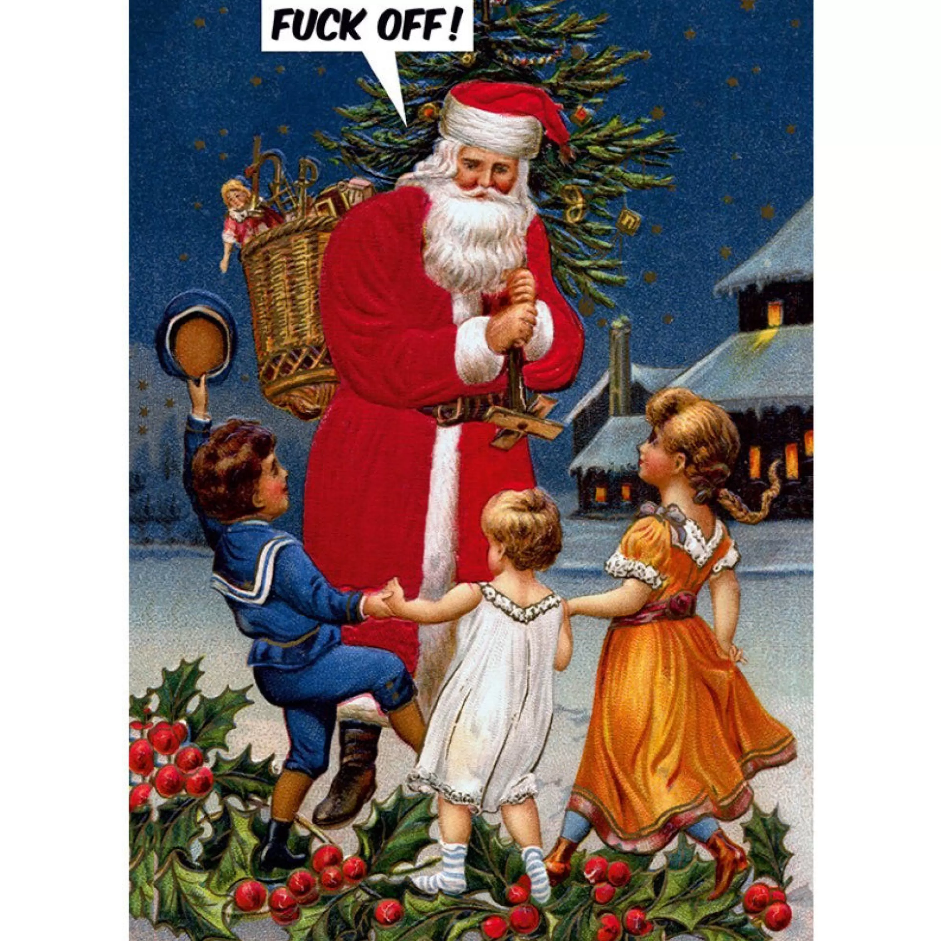 Dean Morris Cards Santa Says Fuck Off Card