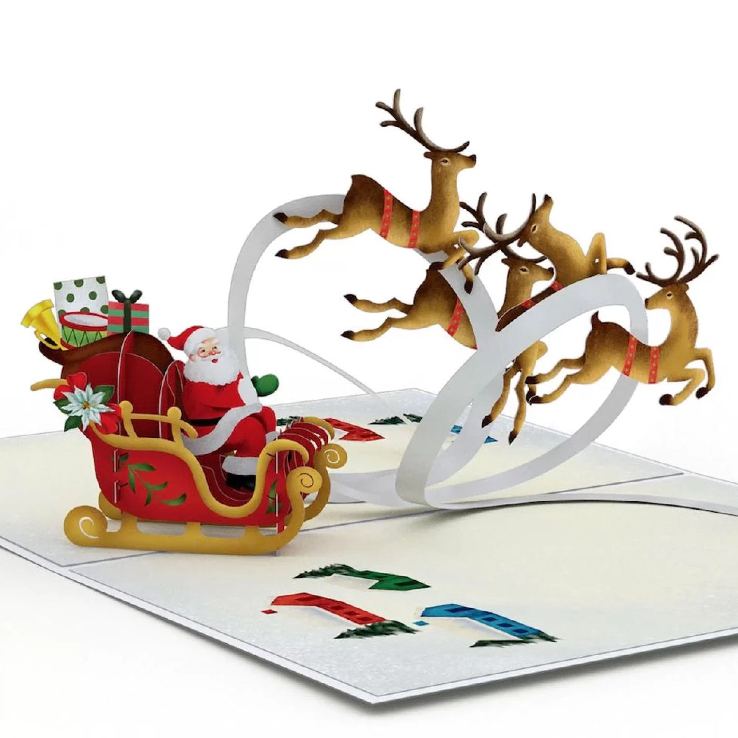 Lovepop Santa Sleigh And Reindeer 3D Pop Up Card