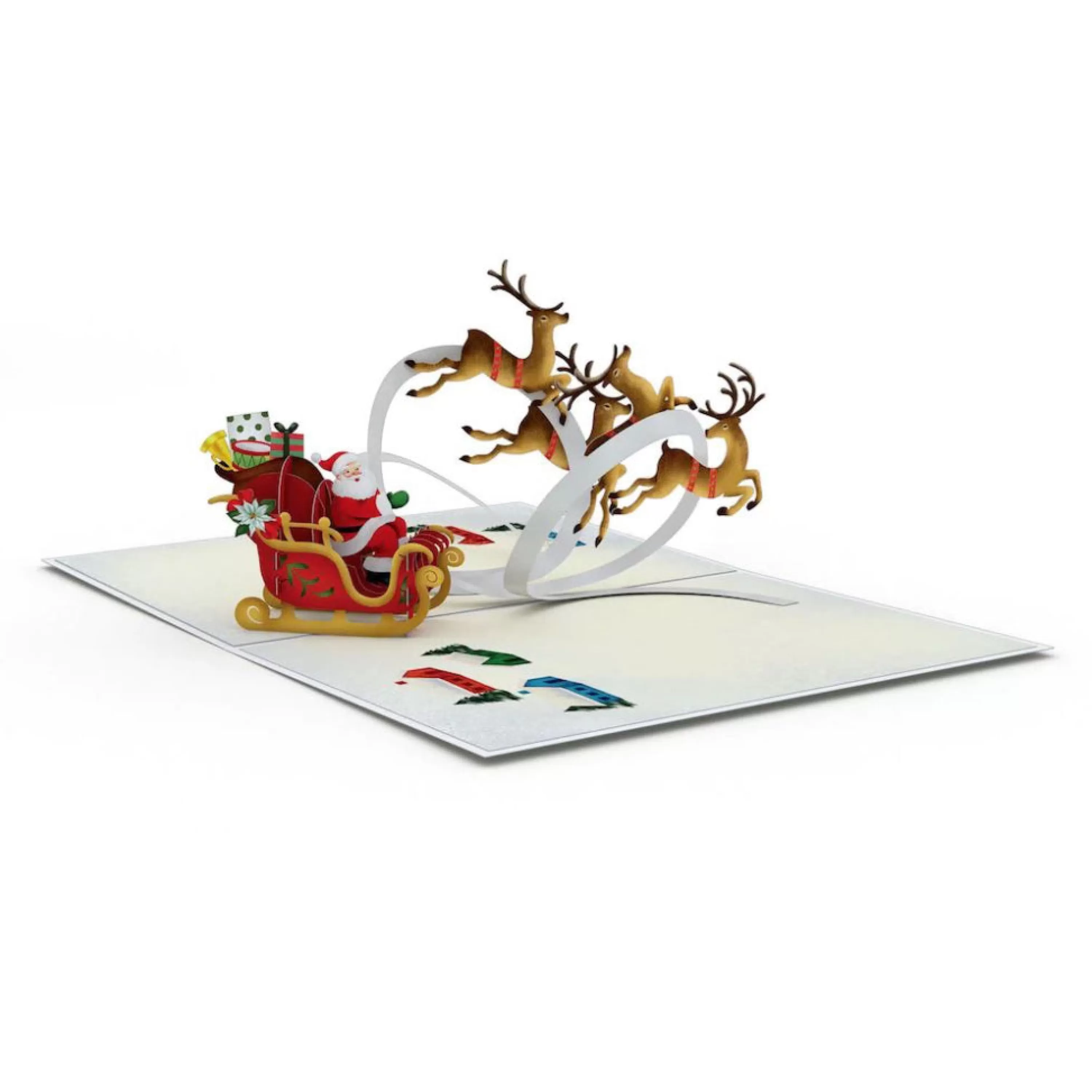 Lovepop Santa Sleigh And Reindeer 3D Pop Up Card