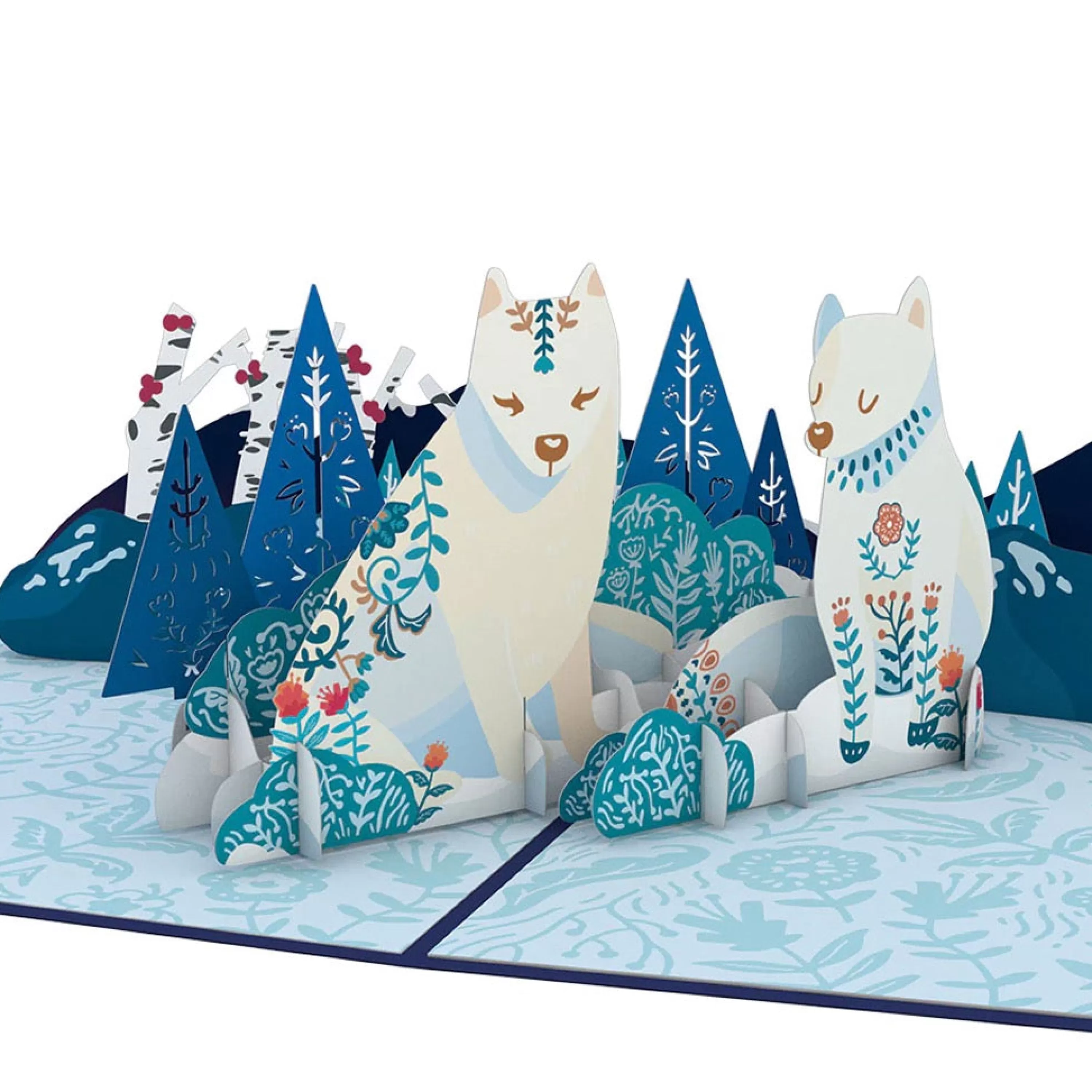 Lovepop Scandinavian Style Holiday Foxes 3D Pop Up Card