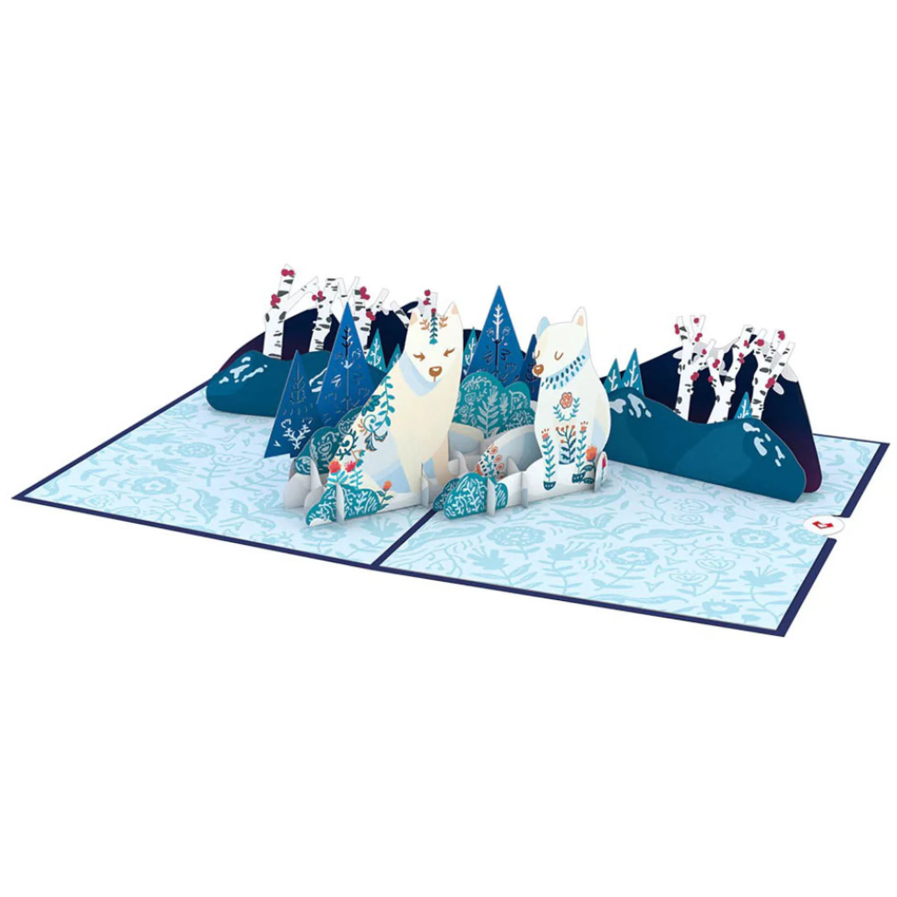 Lovepop Scandinavian Style Holiday Foxes 3D Pop Up Card