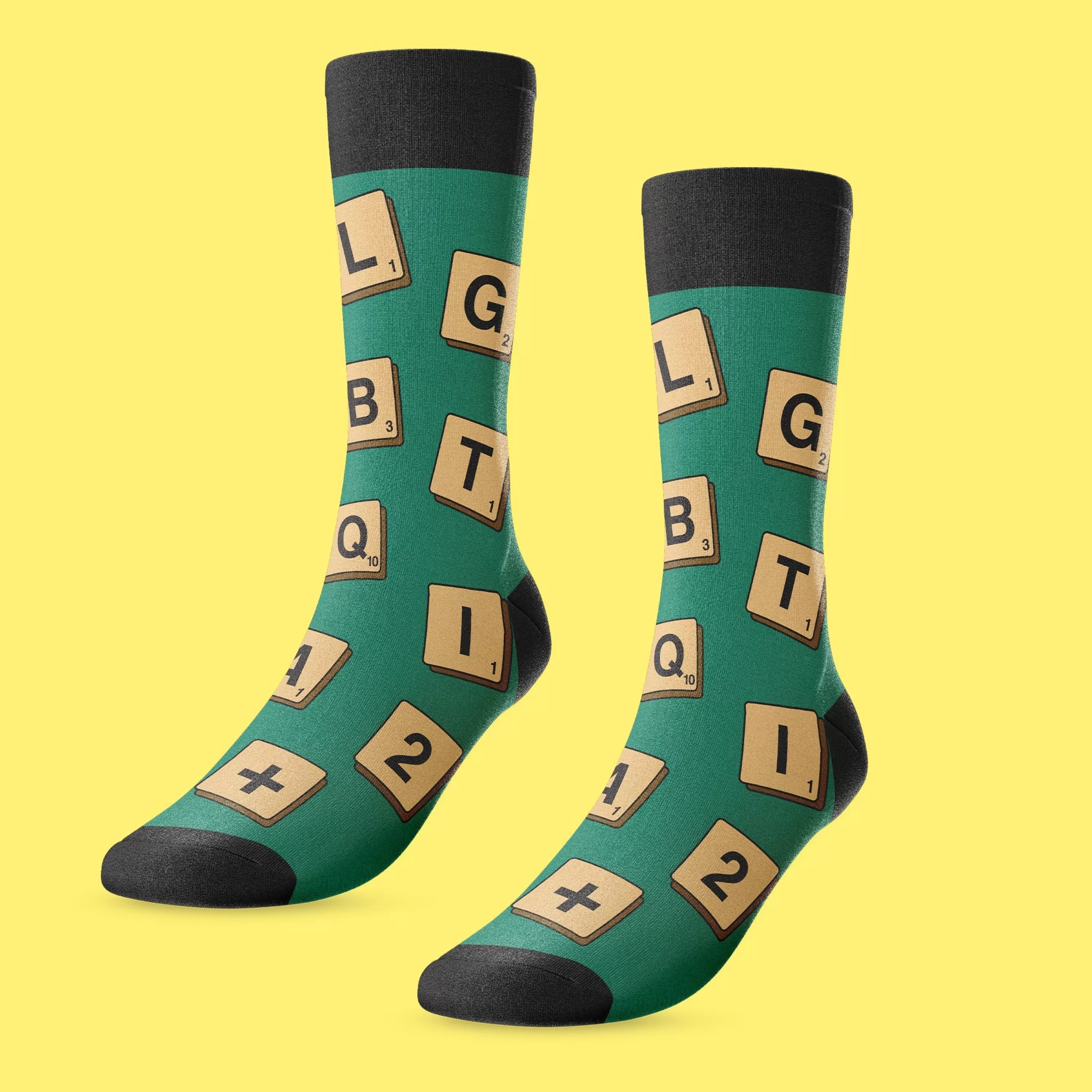 Cheap Main and Local Scrabble Pride Socks