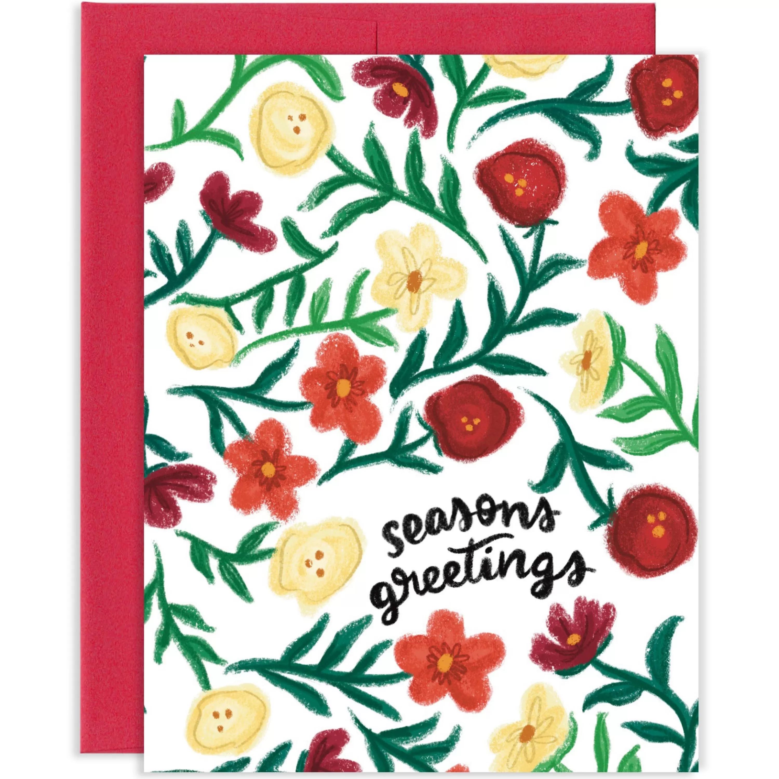 Grey Street Paper Seasons Greetings Floral Boxed Holiday Cards