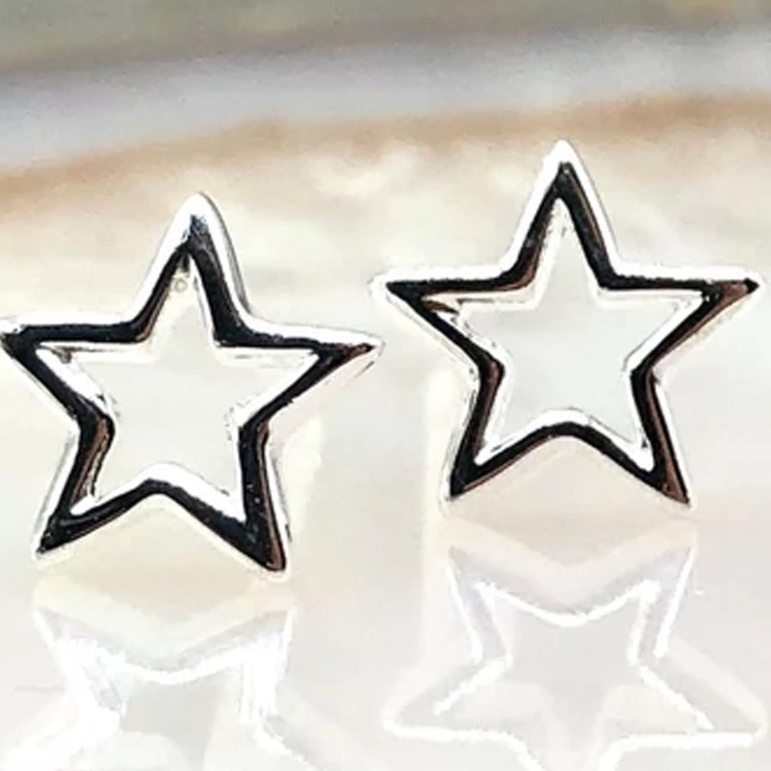 Online Howling Dog Artisan Jewellery Silver Star Studs Sterling Silver