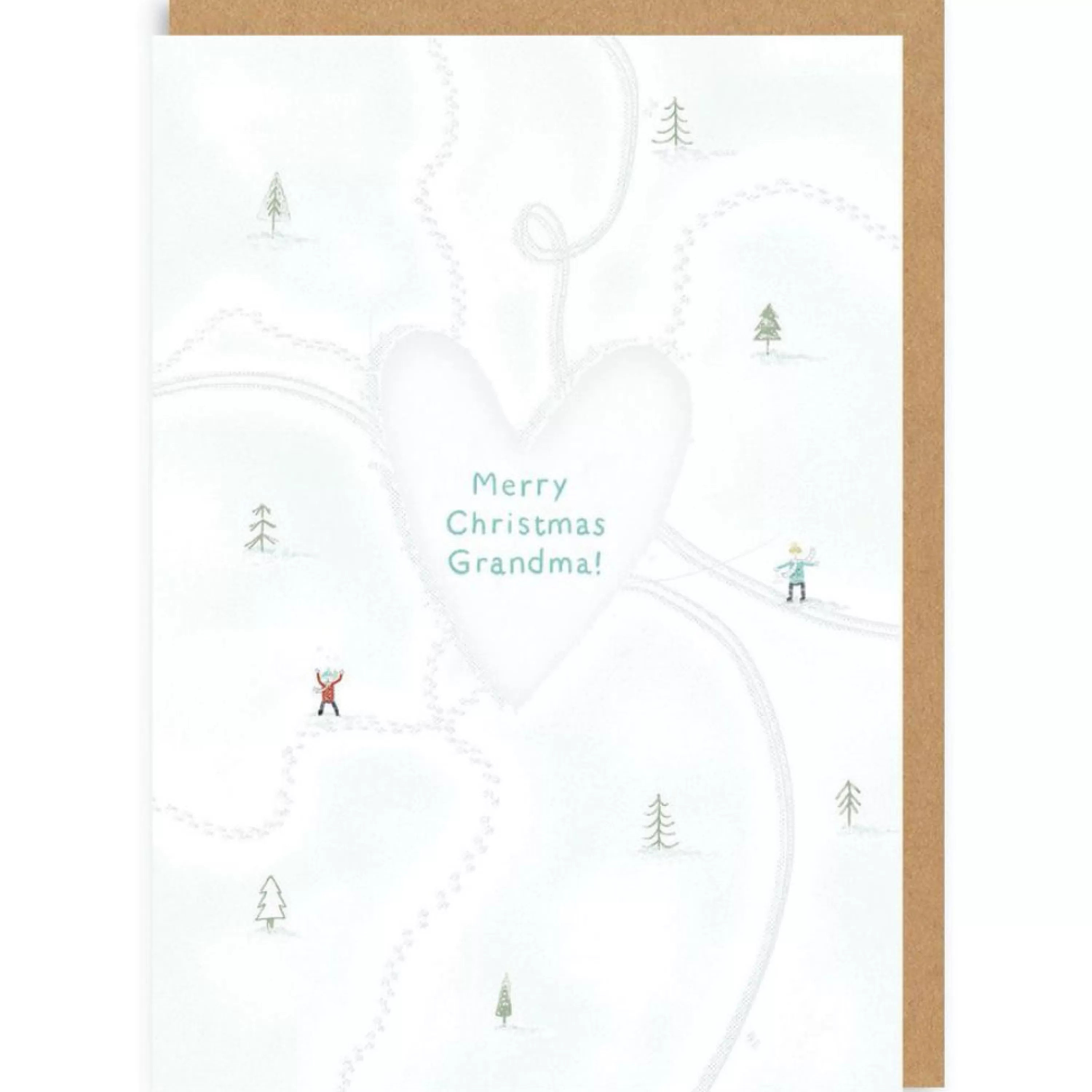 Ohh Deer Snow Heart Grandma Christmas Card