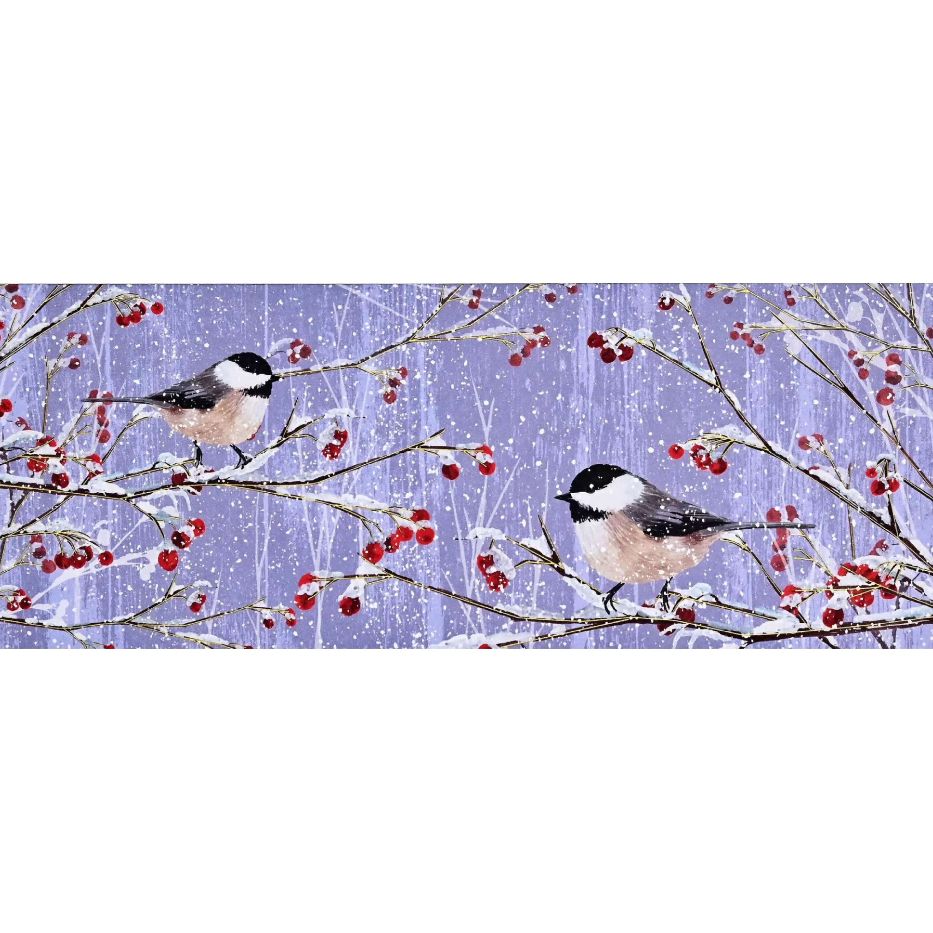 Peter Pauper Press Snowy Chickadees Panoramic Holiday Cards