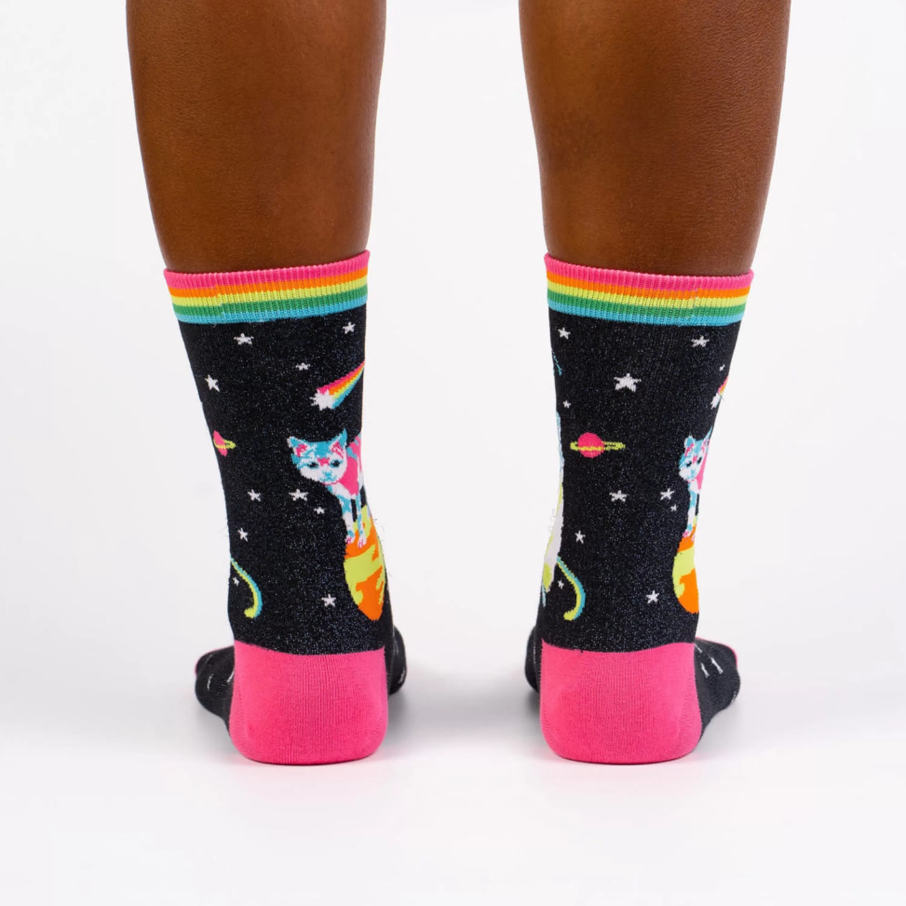 Hot Sock It To Me Space Cats Women's Crew Socks