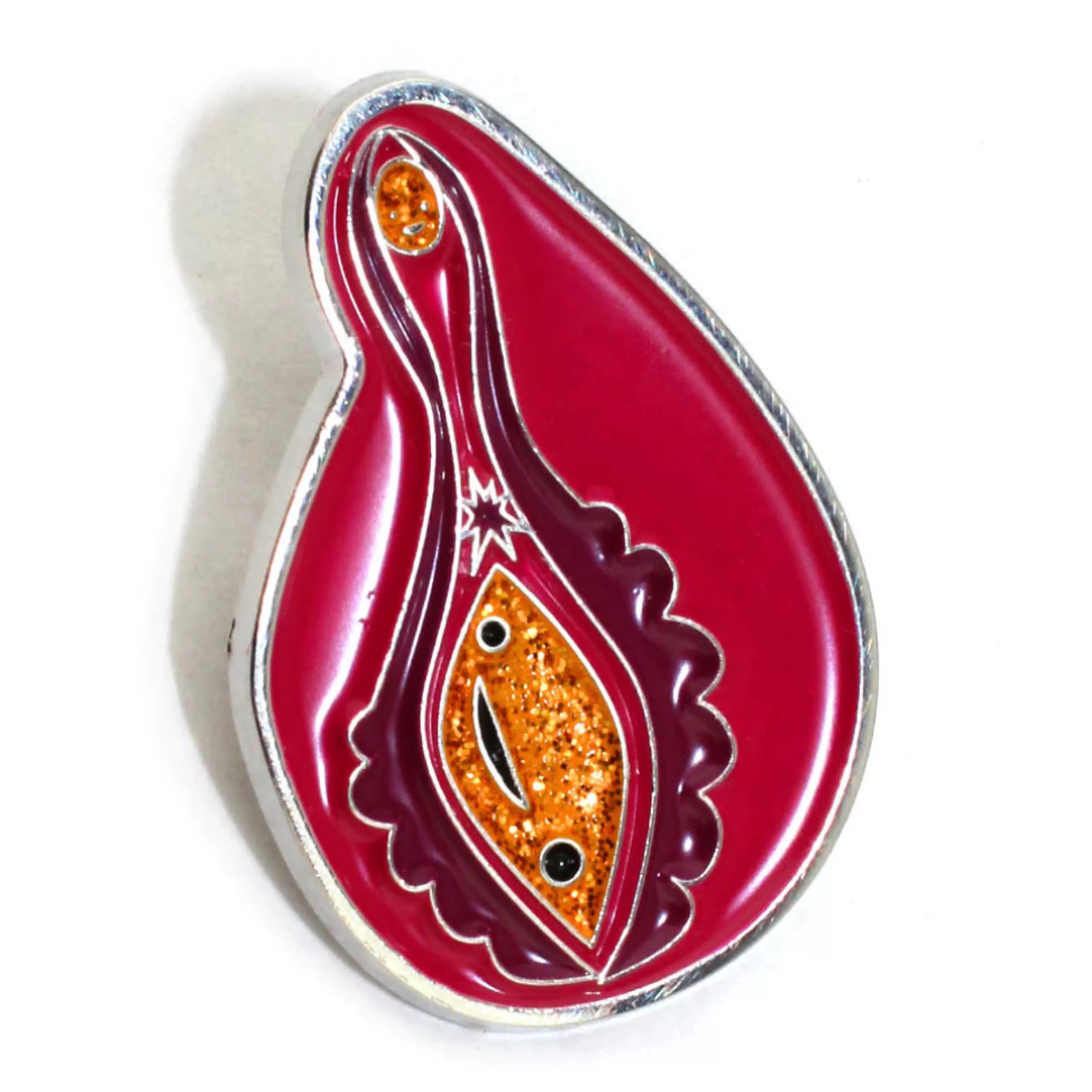 New I Heart Guts Sparkly Vagina And Vulva Enamel Pin