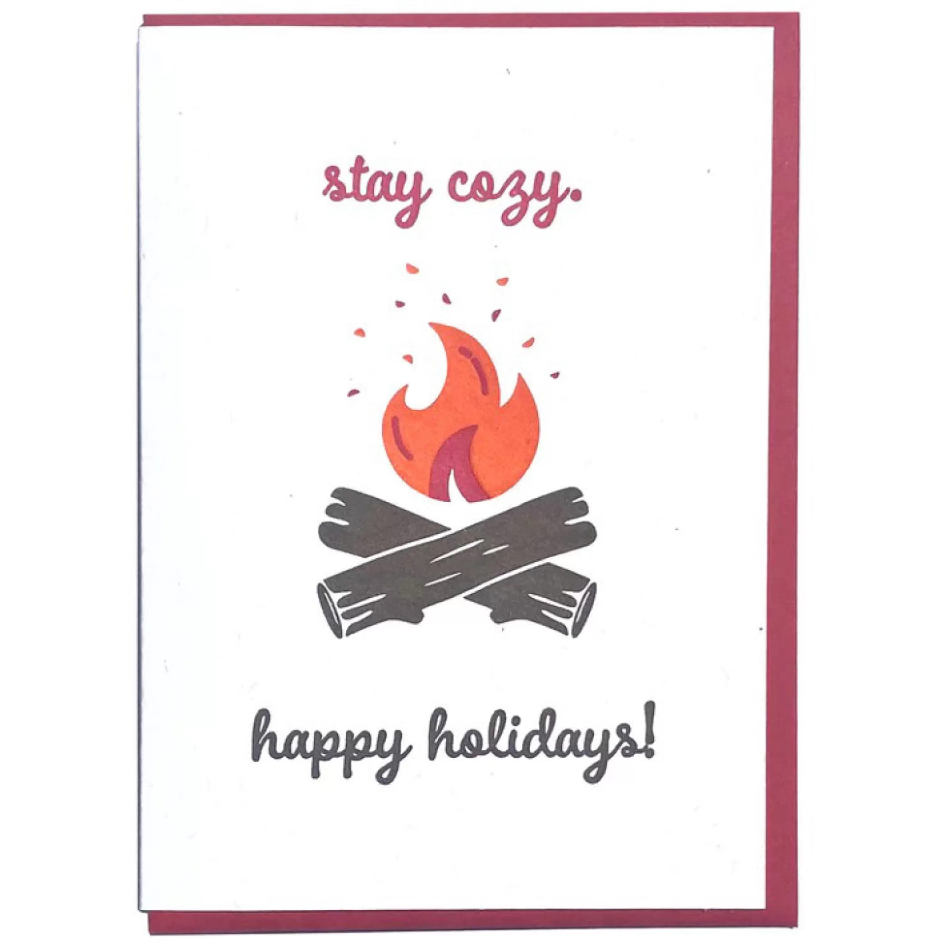 Lady Pilot Letterpress Stay Cozy Holiday Card