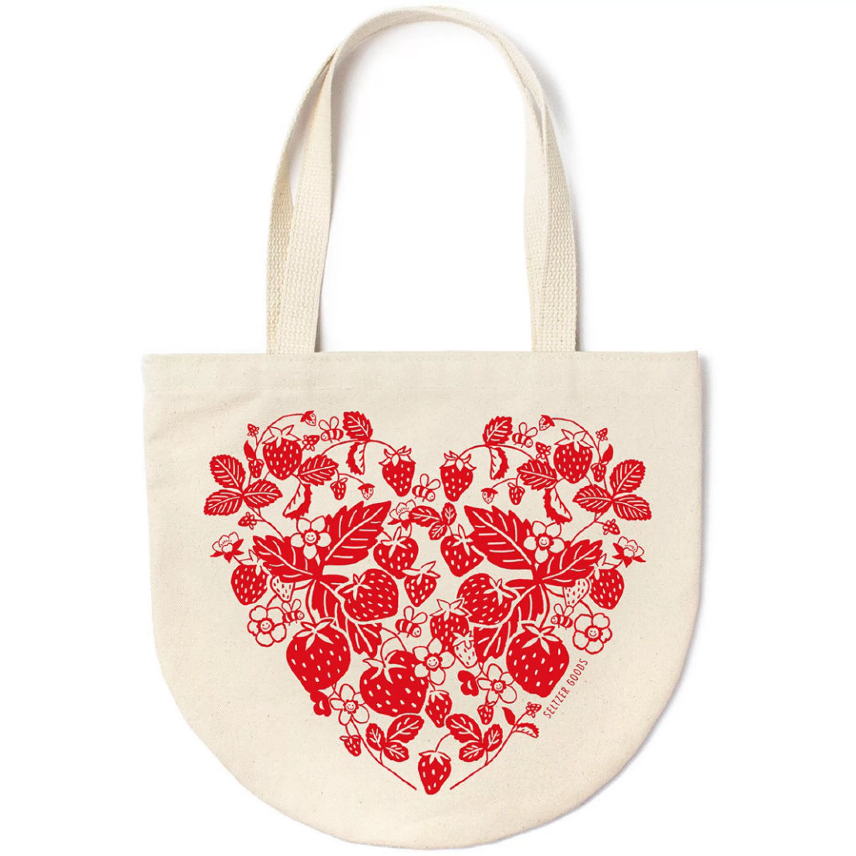 Store Seltzer Goods Strawberry Heart Round Tote