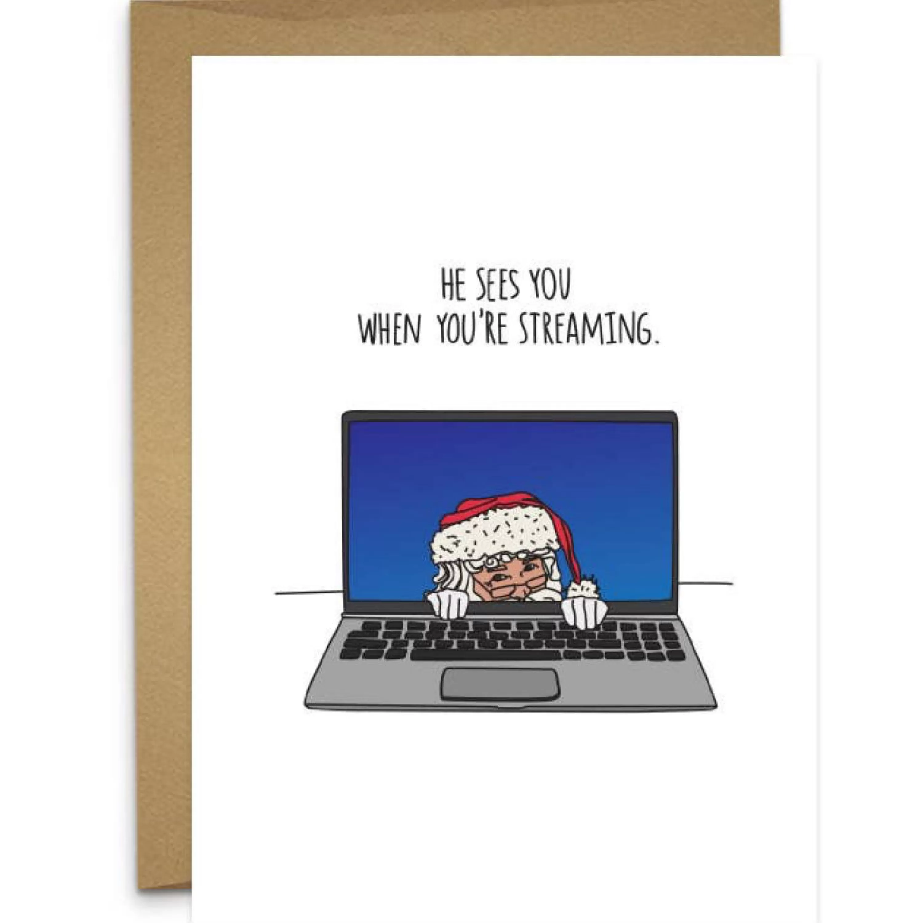 Humdrum Paper Streaming Santa Card