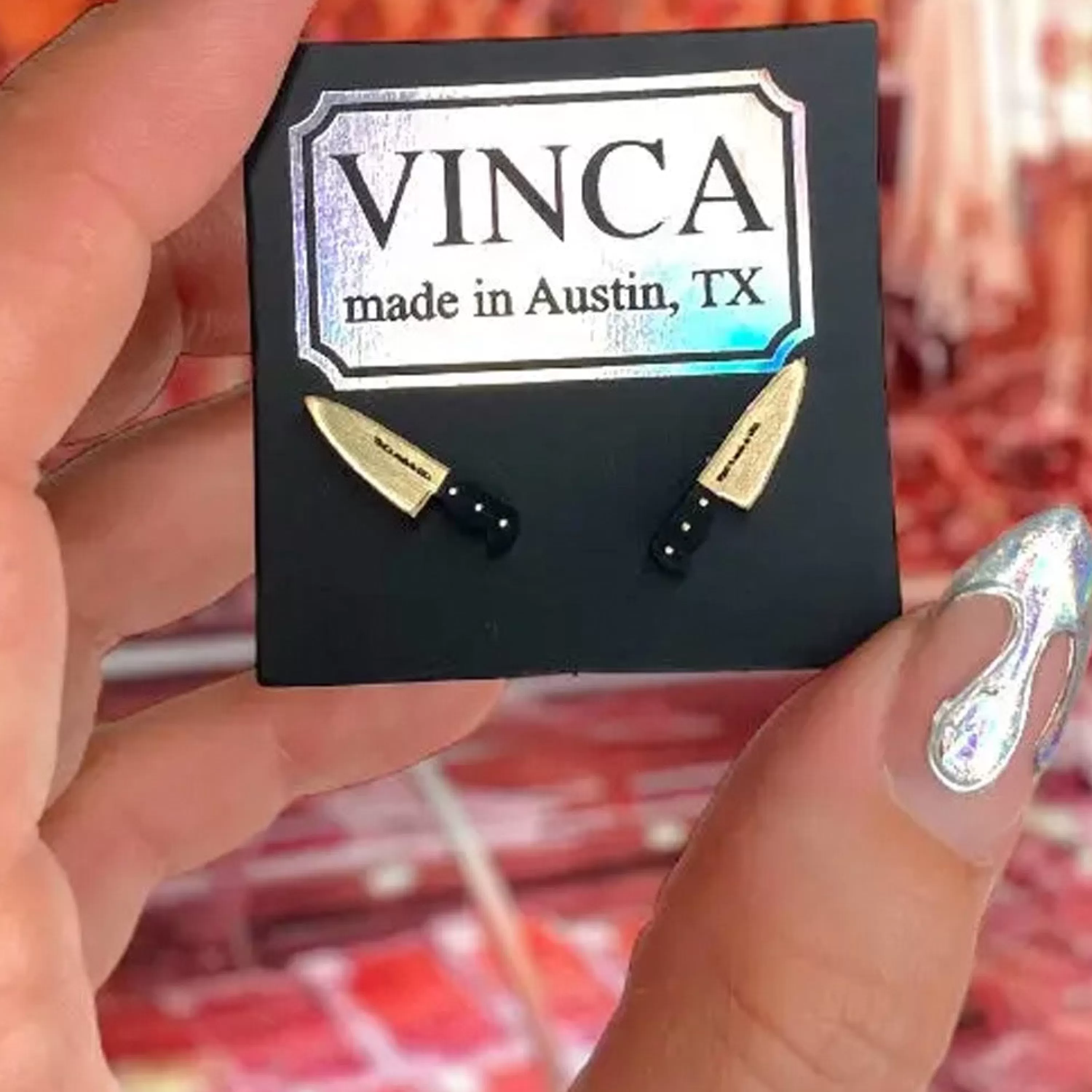 Discount Vinca Teeny Tiny Gold Knife Studs