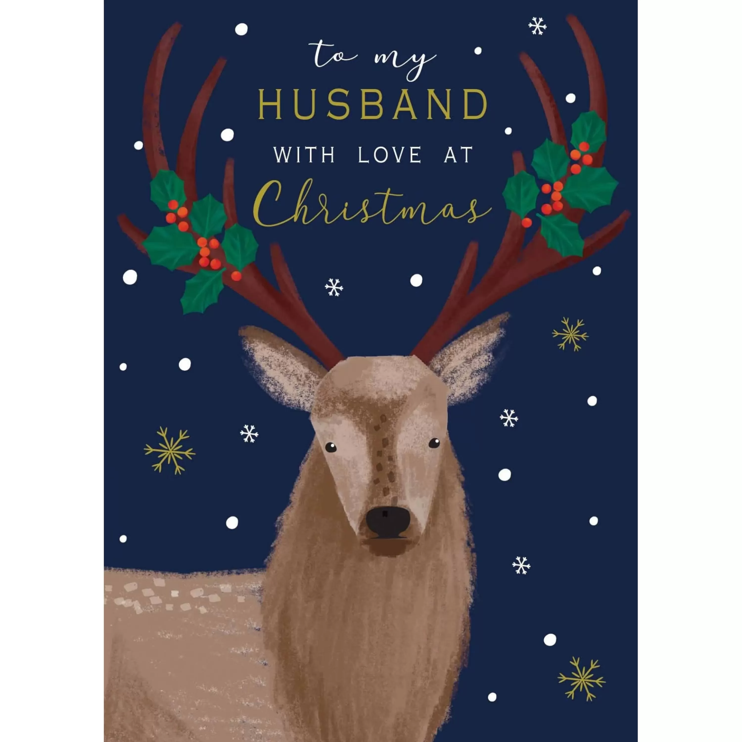 Laura Darrington To My Husband Deer Christmas Card