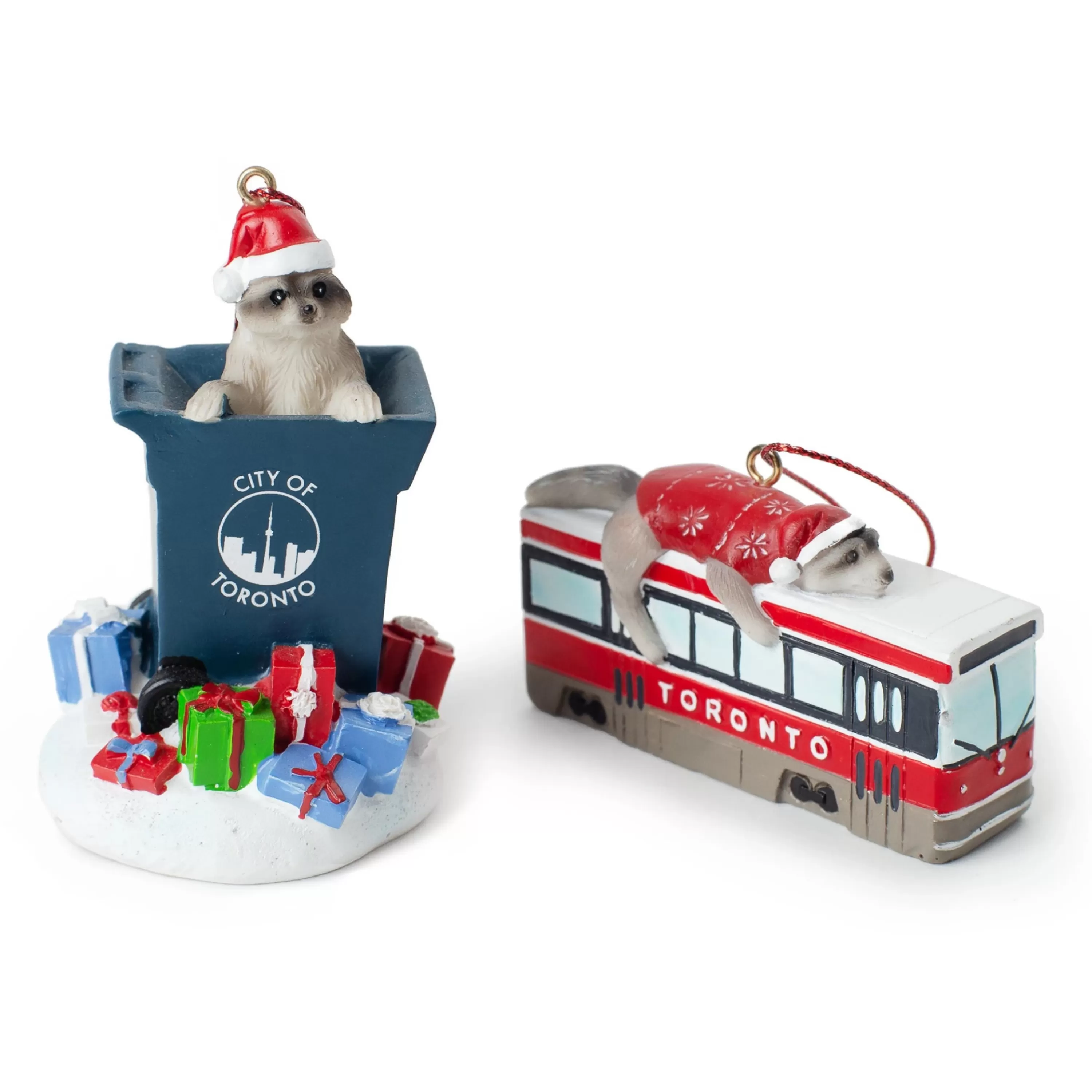 Main and Local Toronto Raccoon Ornament Set