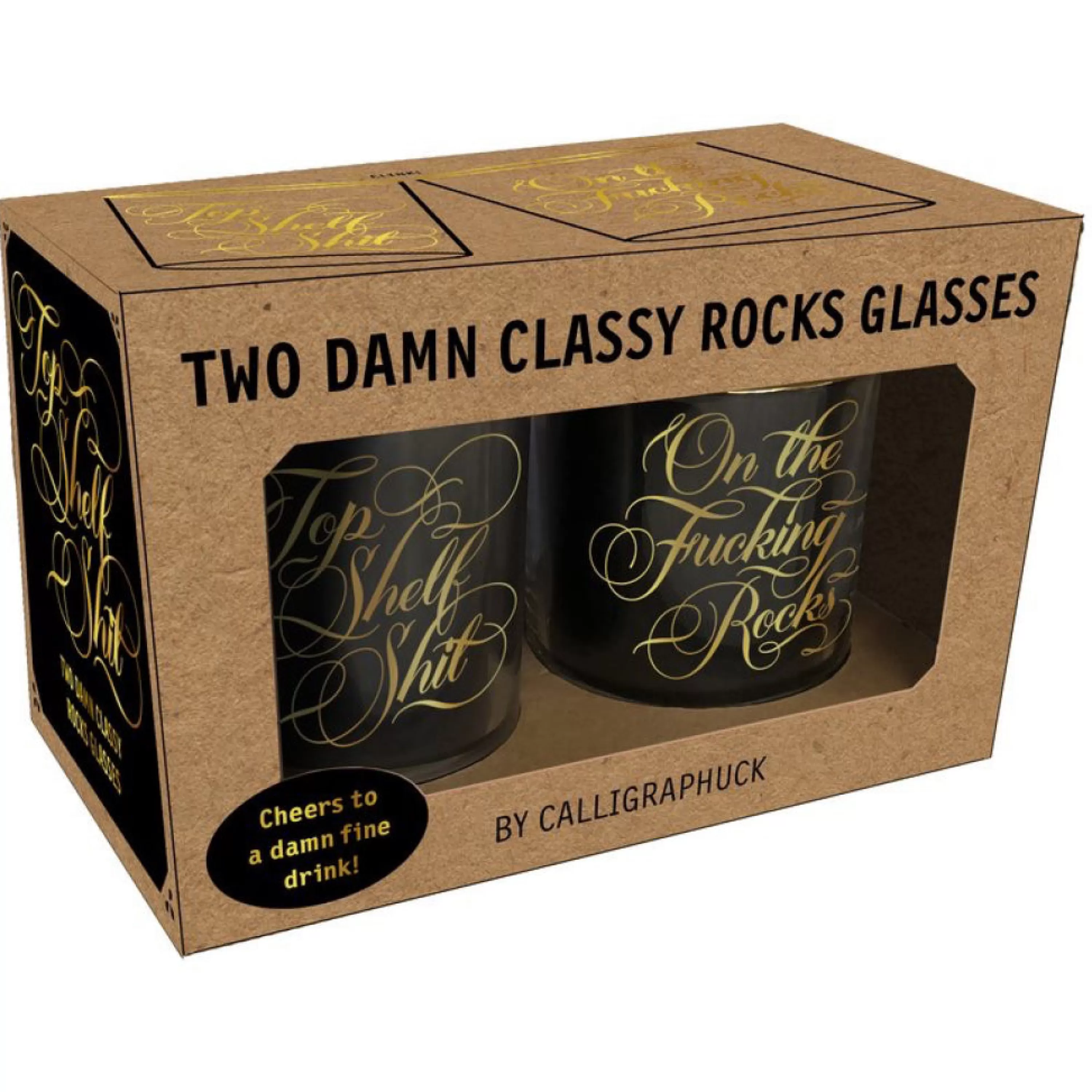 Best Sale Chronicle Books Two Damn Classy Rocks Glasses