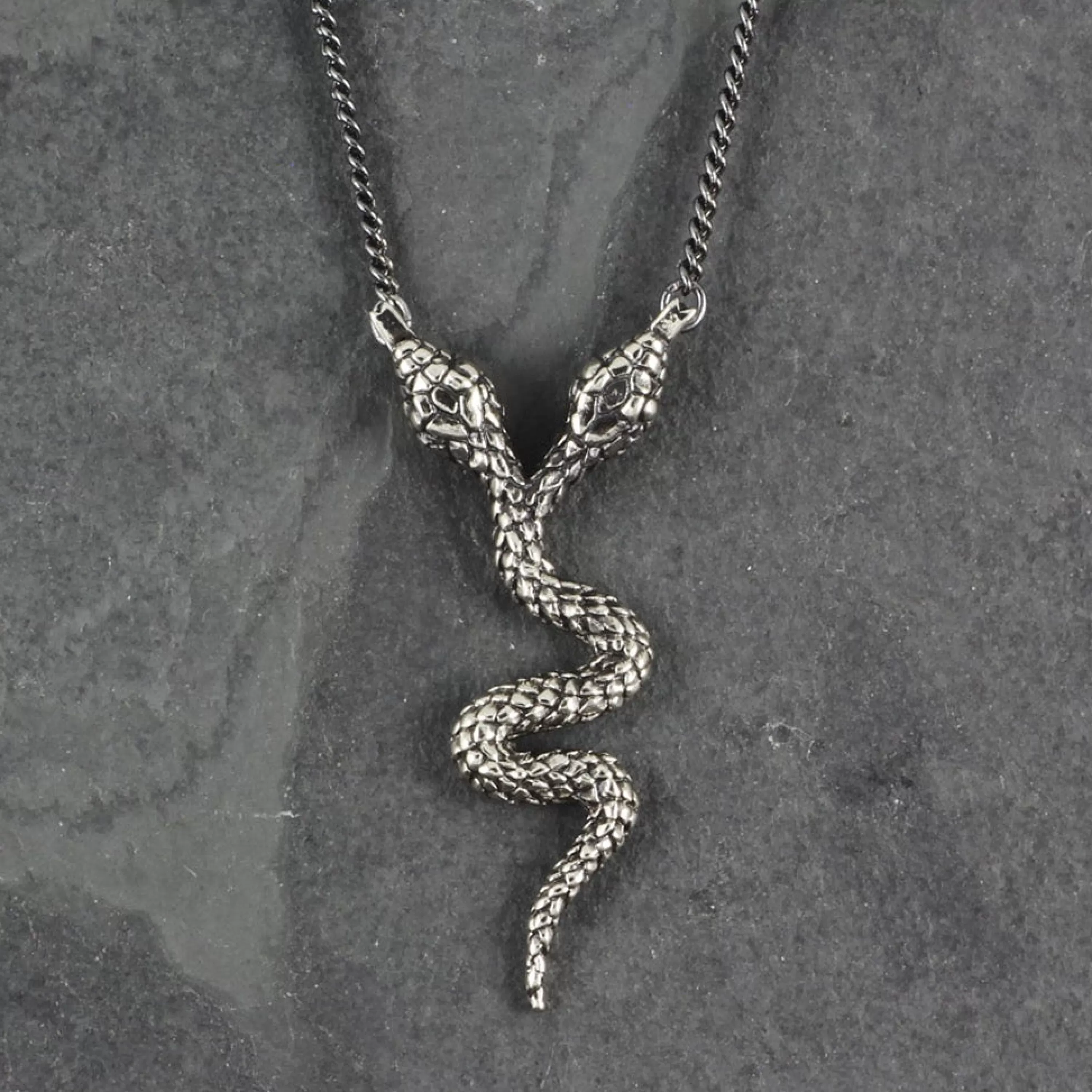 Hot Lost Apostle Two-Headed Snake Necklace Silver